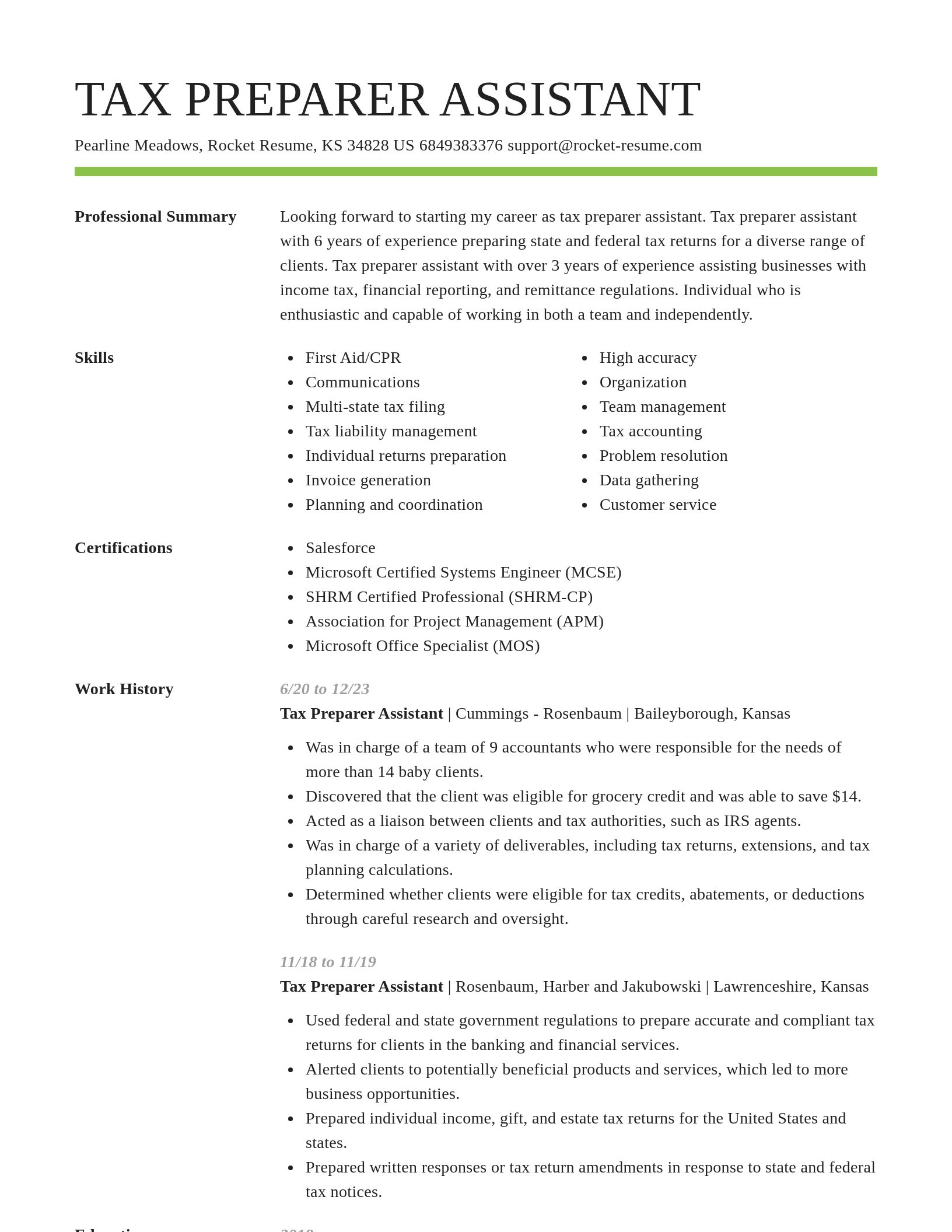 Smart resume template