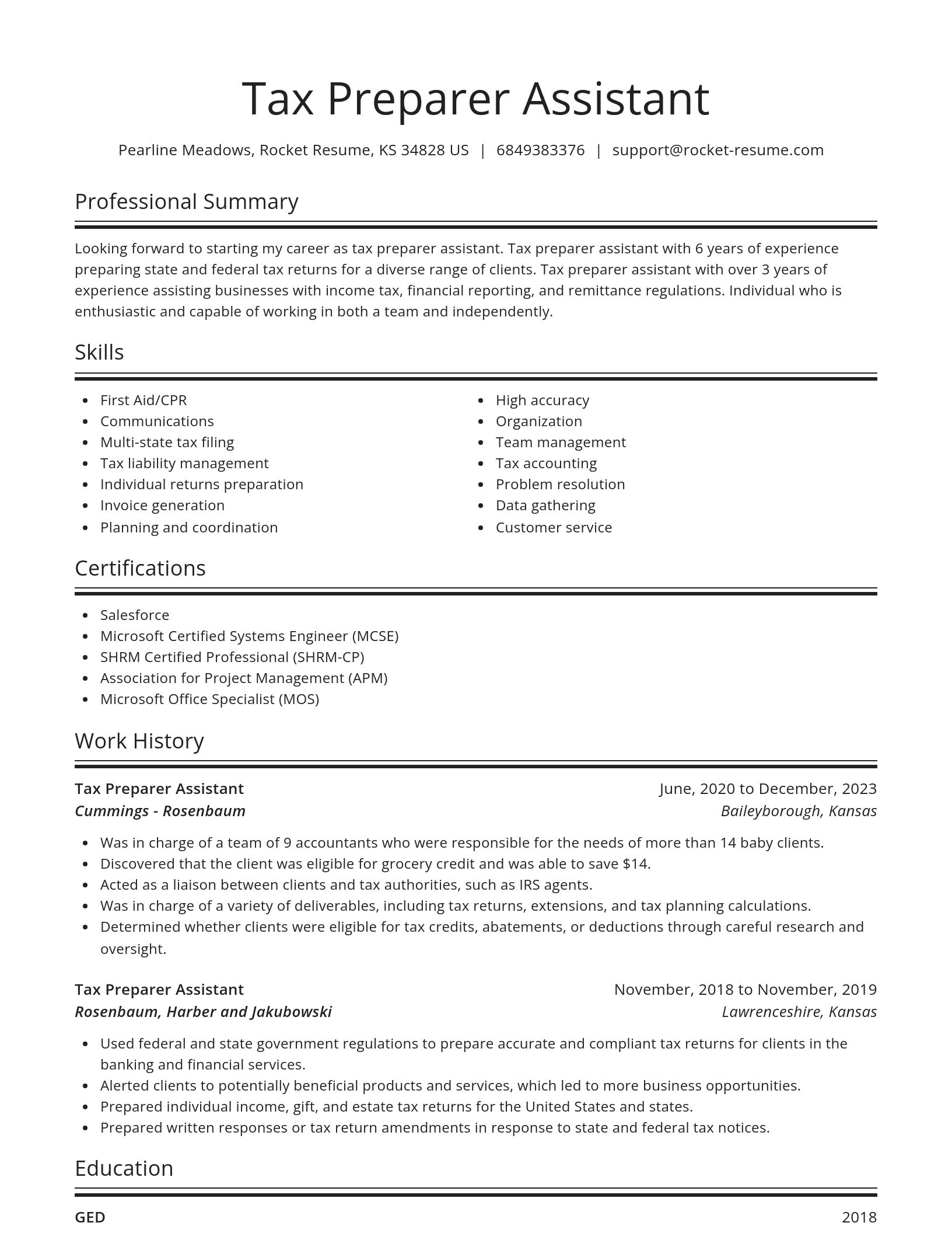 Spotlight resume template