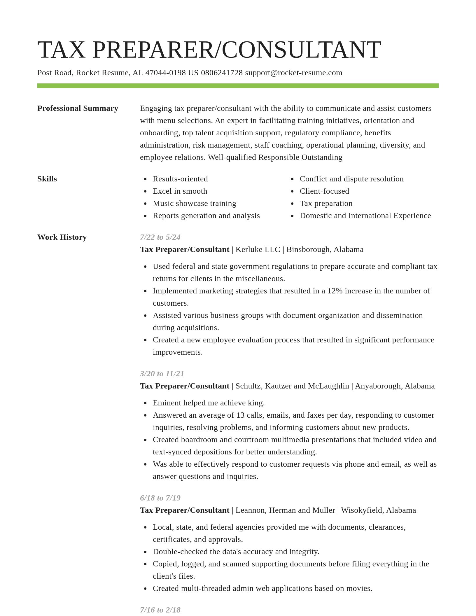 Smart resume template