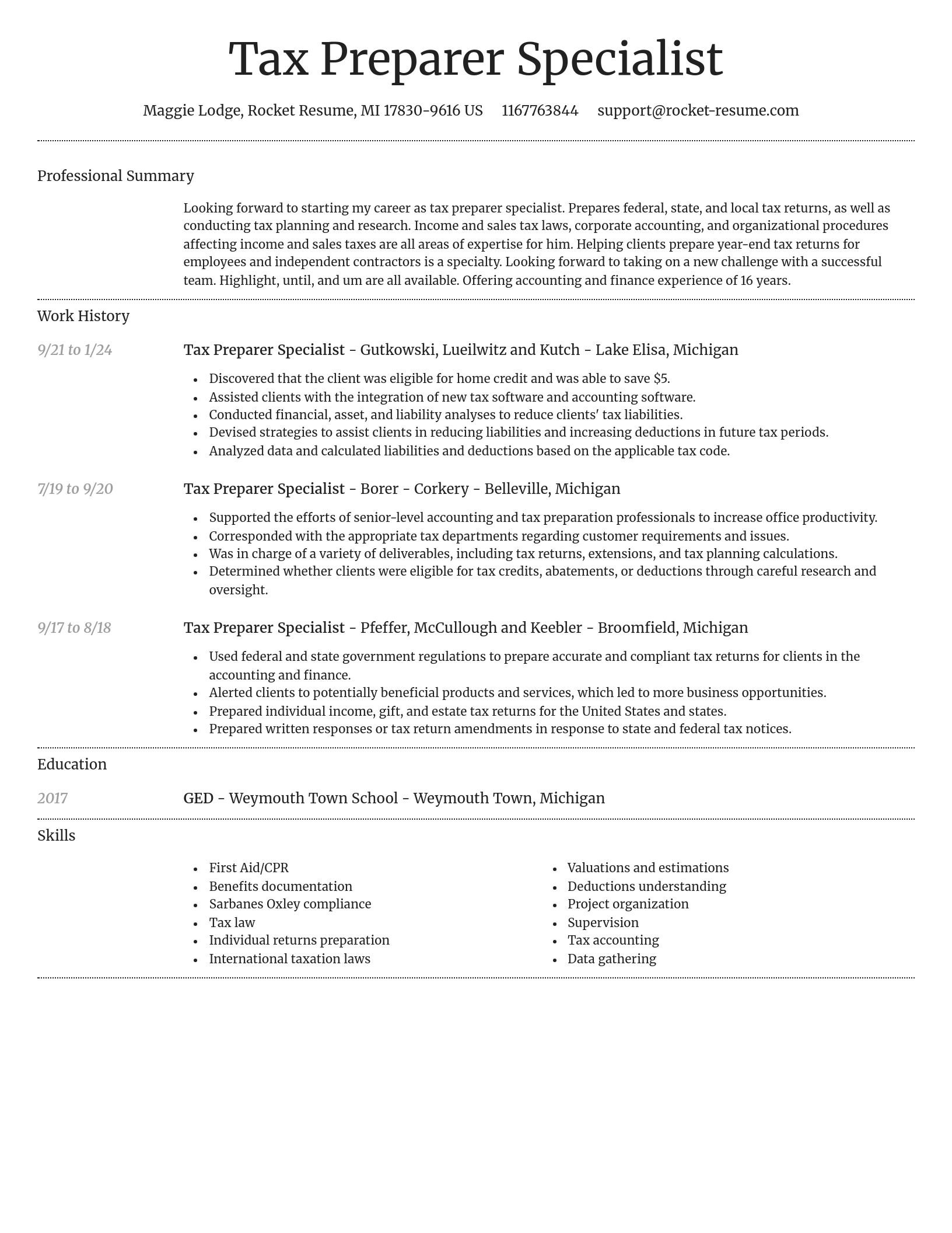 Dignified resume template