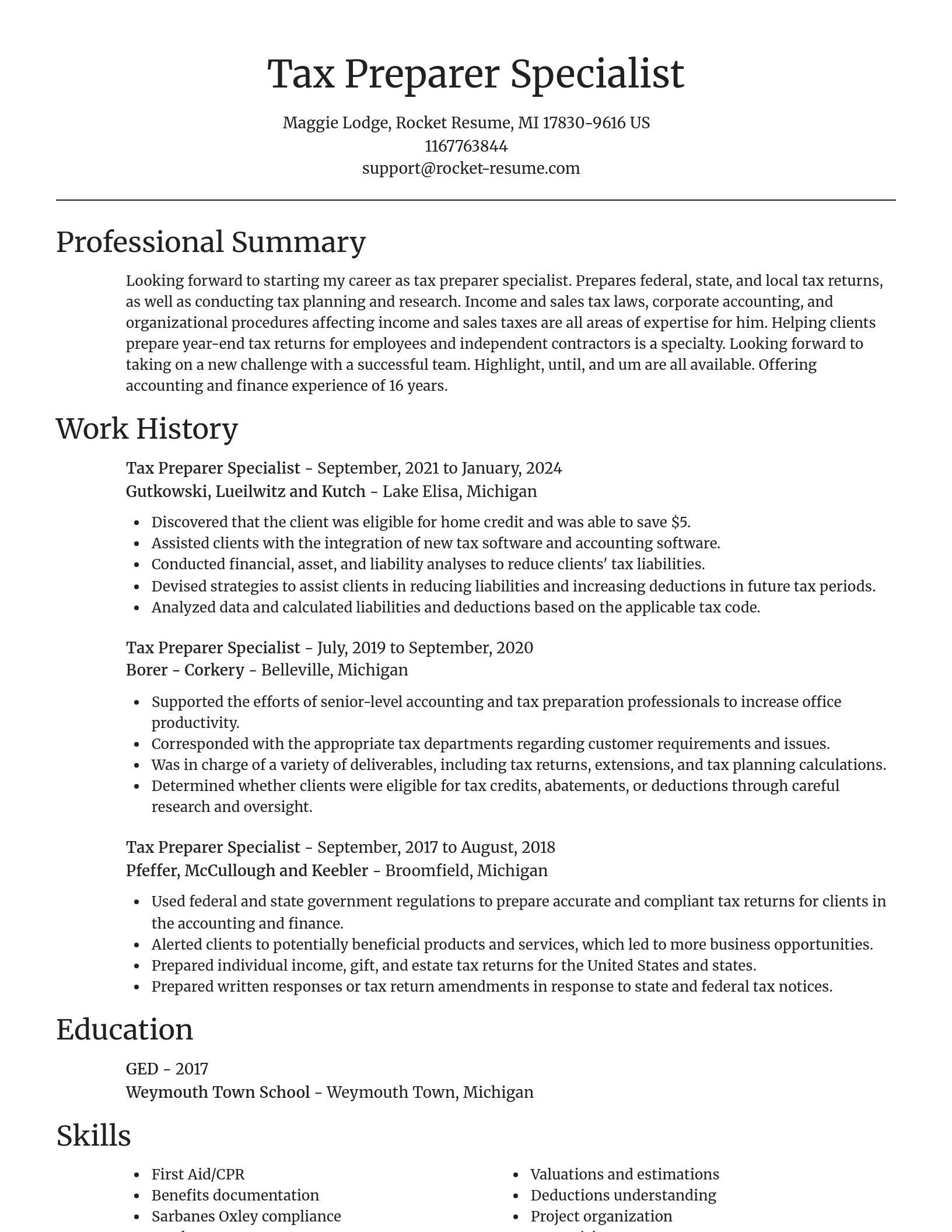 Focal Point resume template