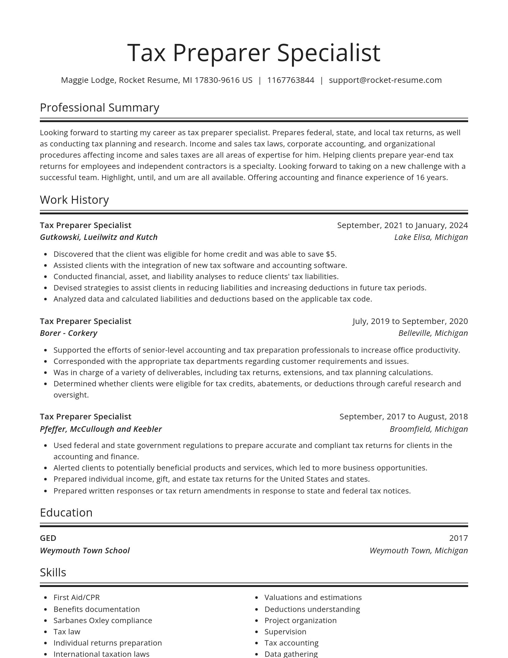 Spotlight resume template