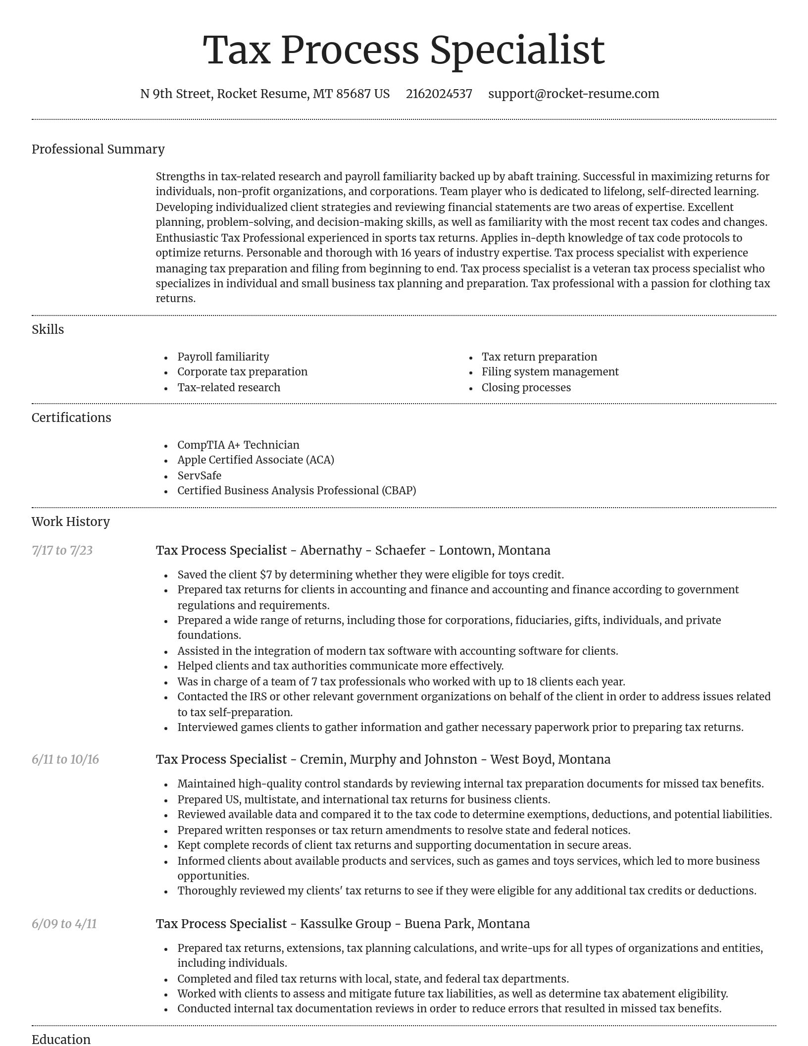 Dignified resume template