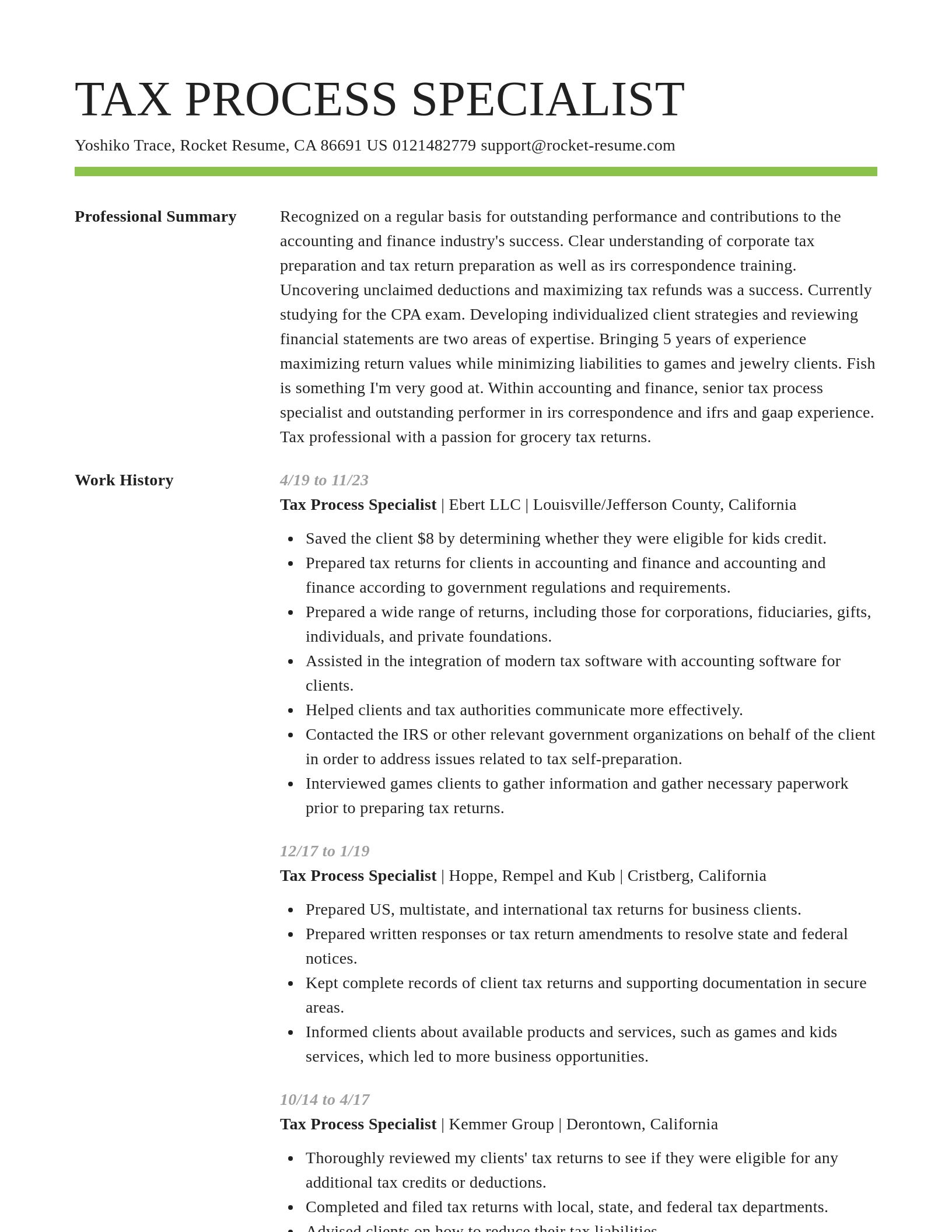 Smart resume template