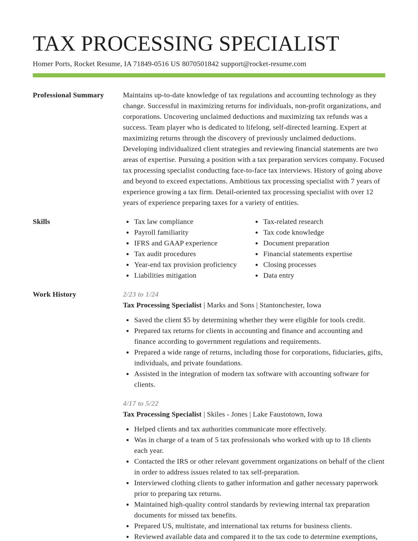Smart resume template