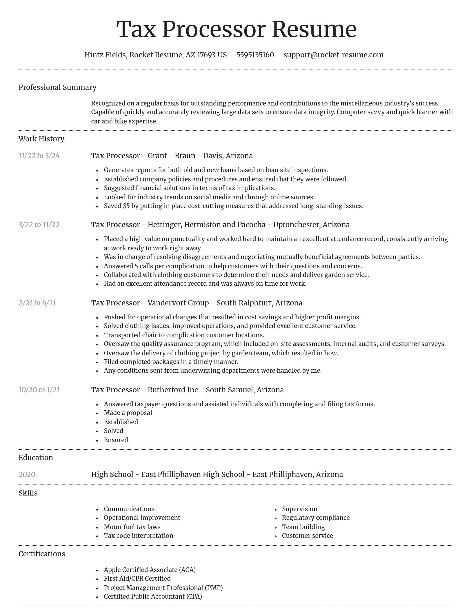 Dignified resume template
