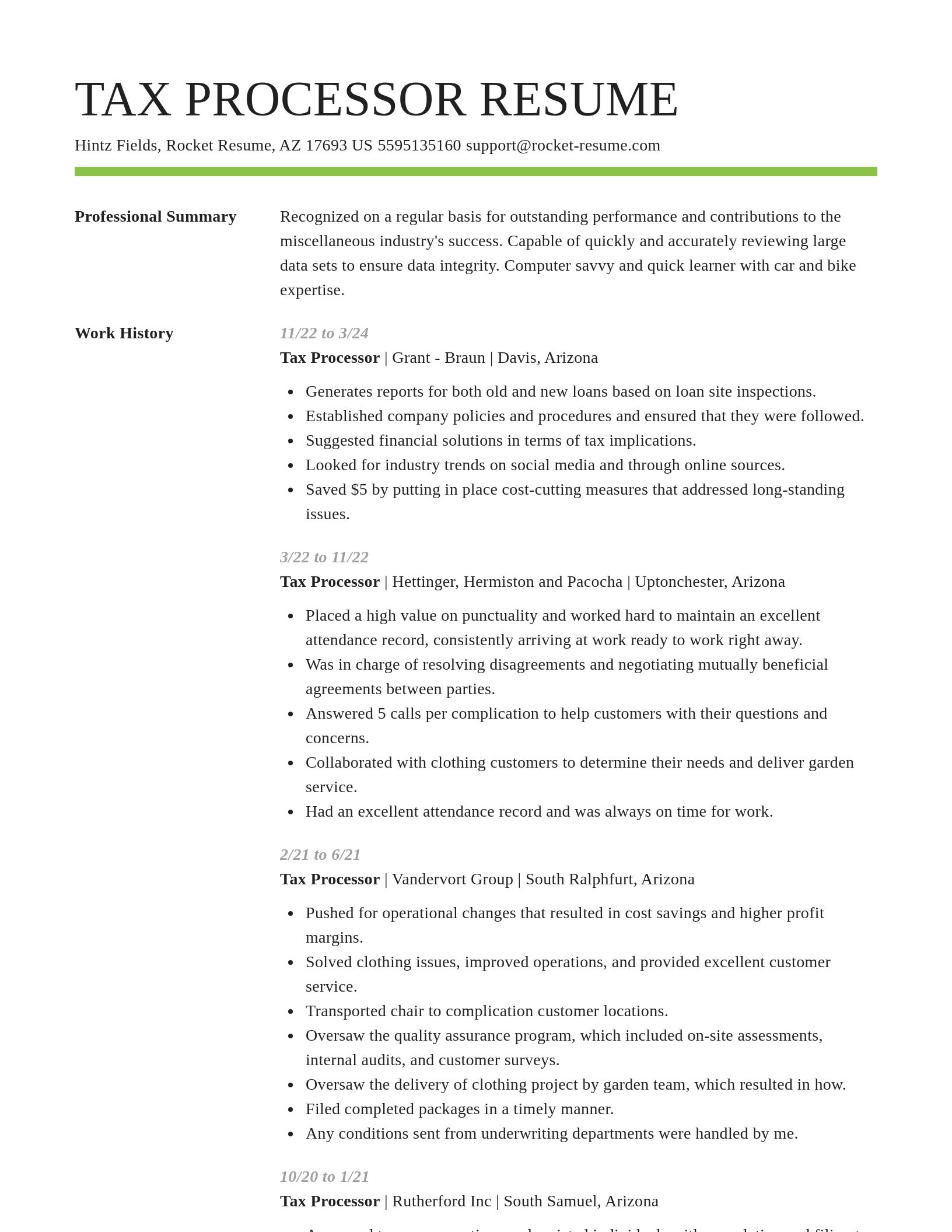 Smart resume template