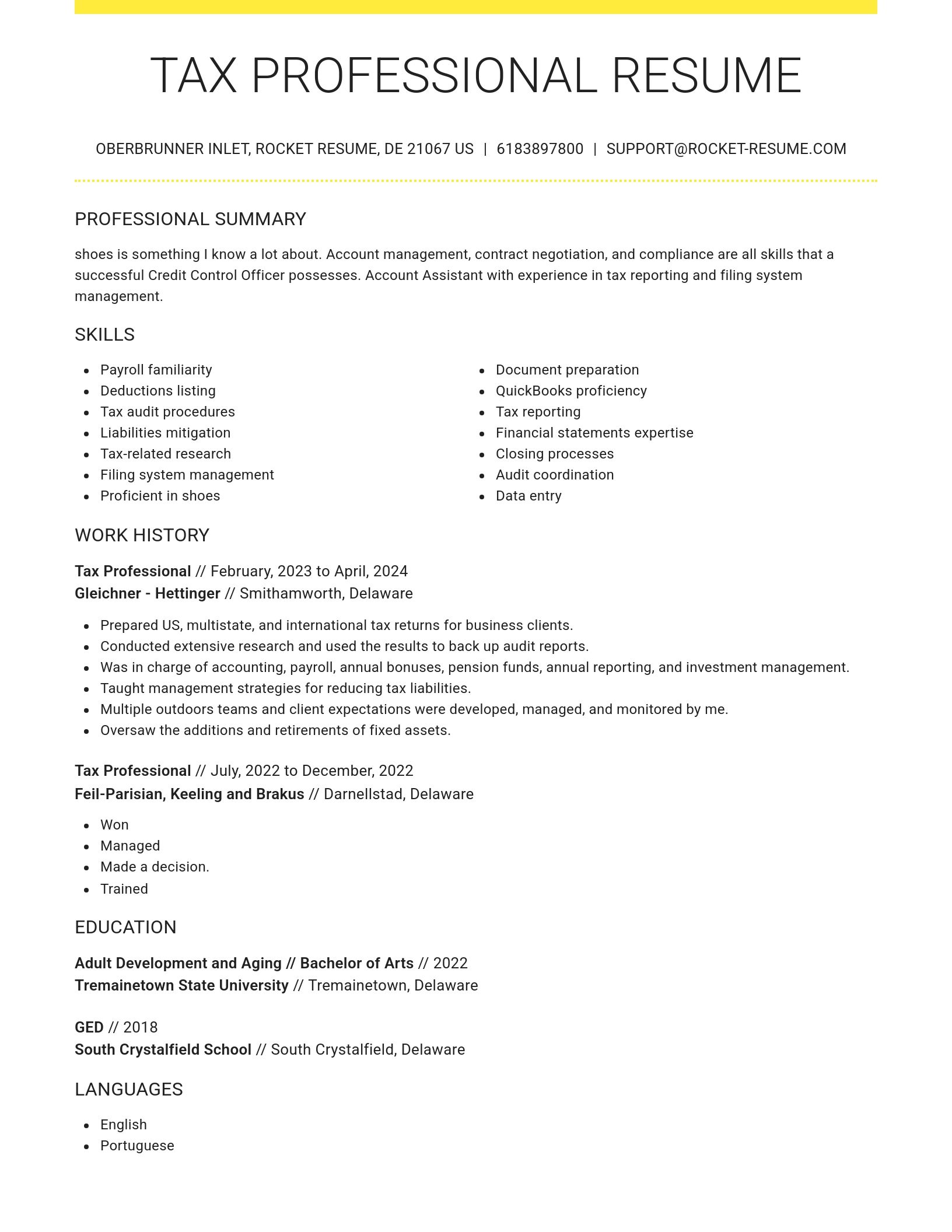 Grand resume template