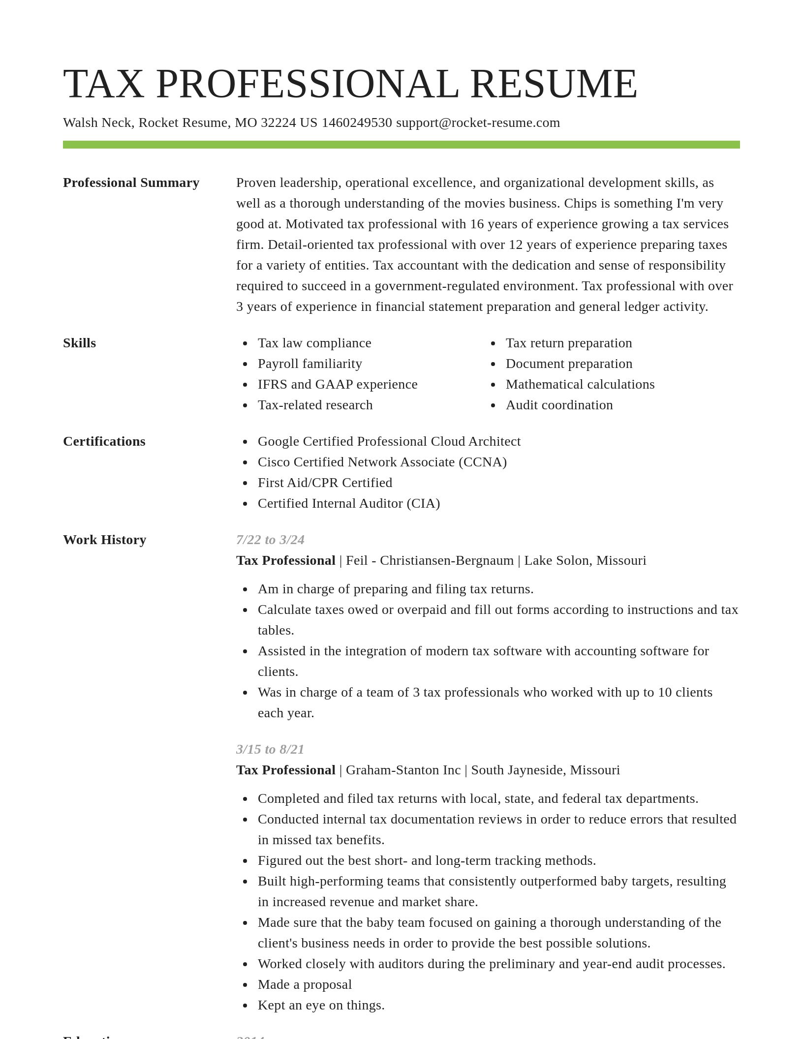 Smart resume template
