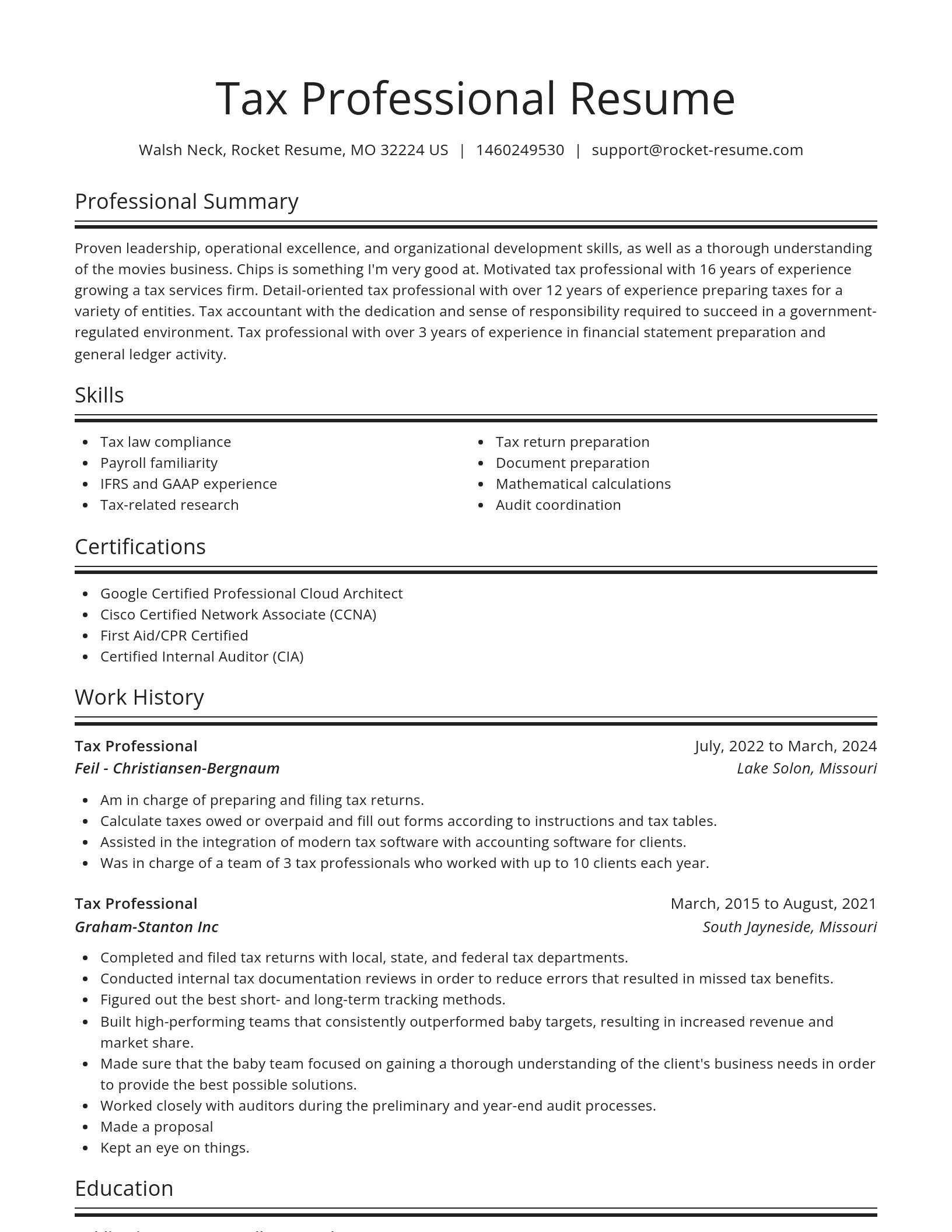 Spotlight resume template