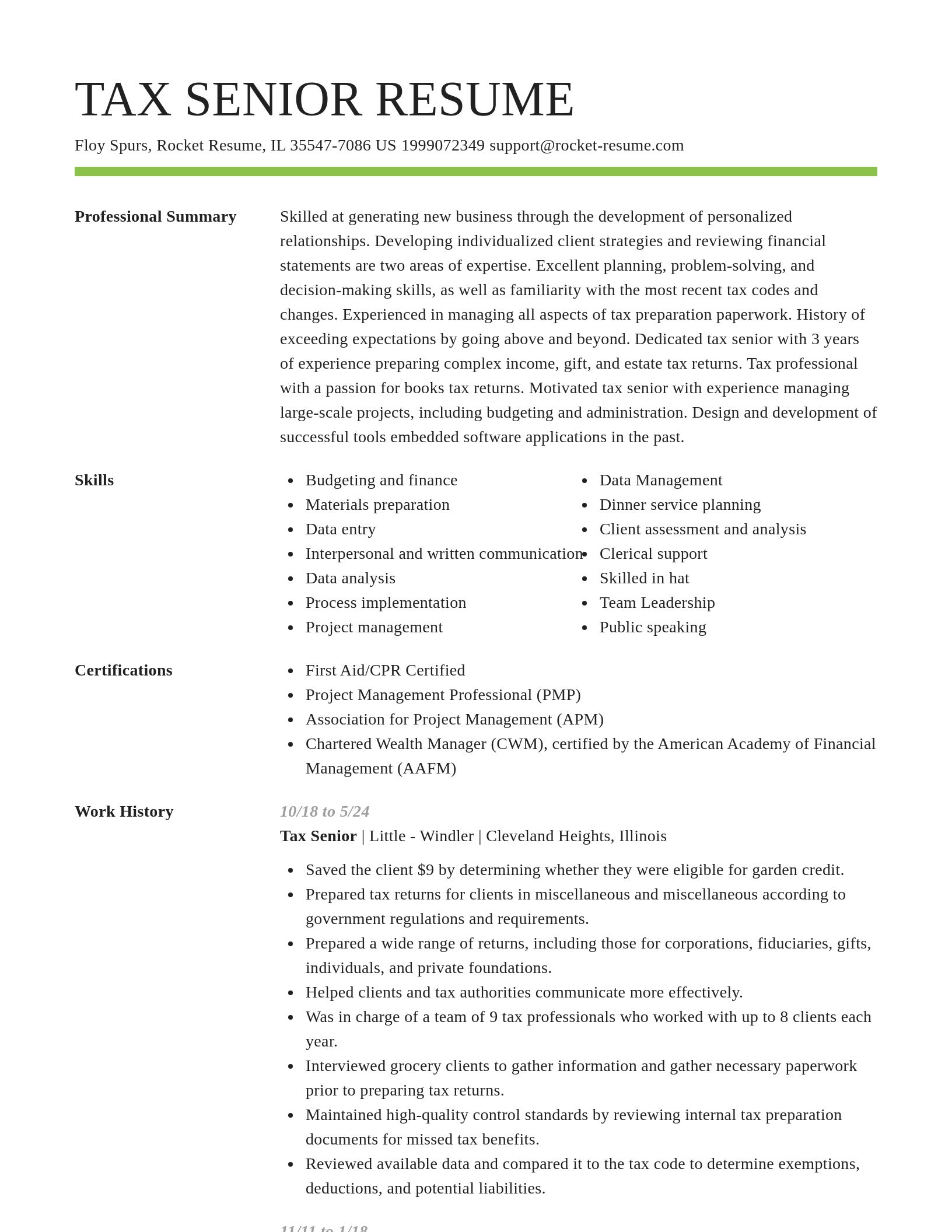 Smart resume template