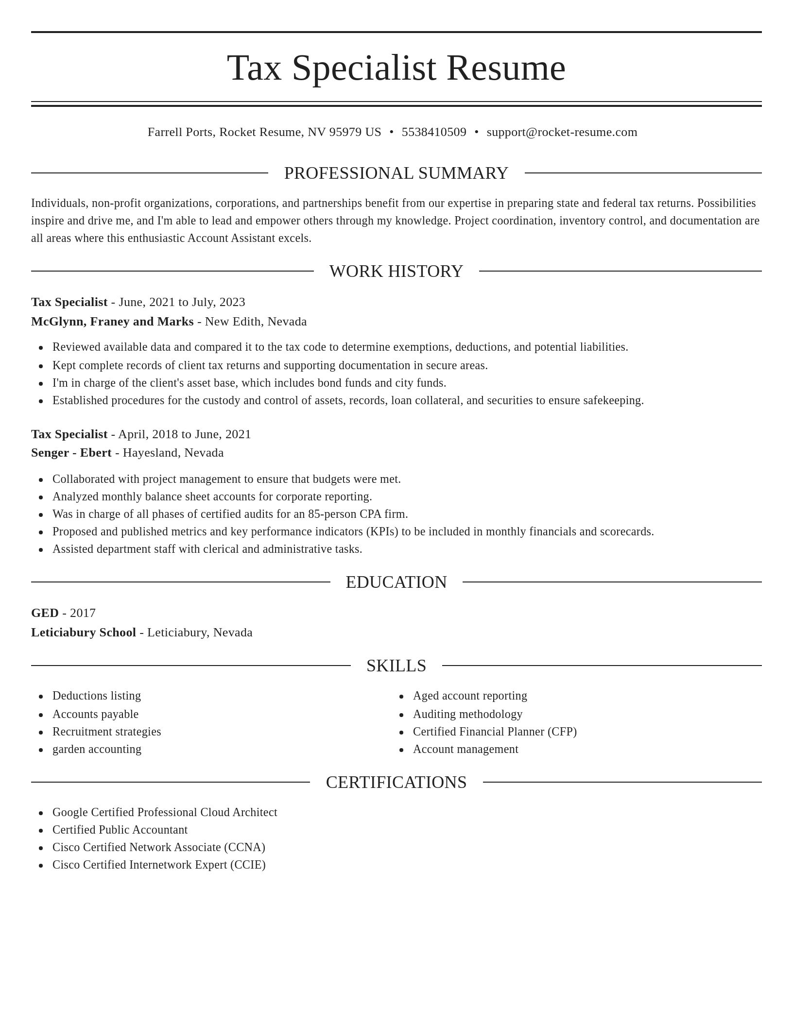 Elegant resume template