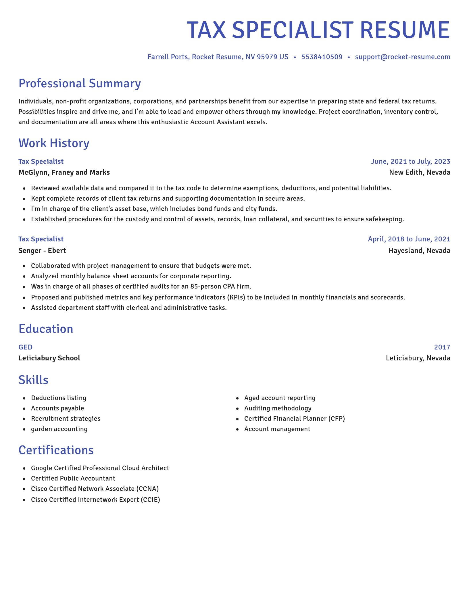 Novel resume template