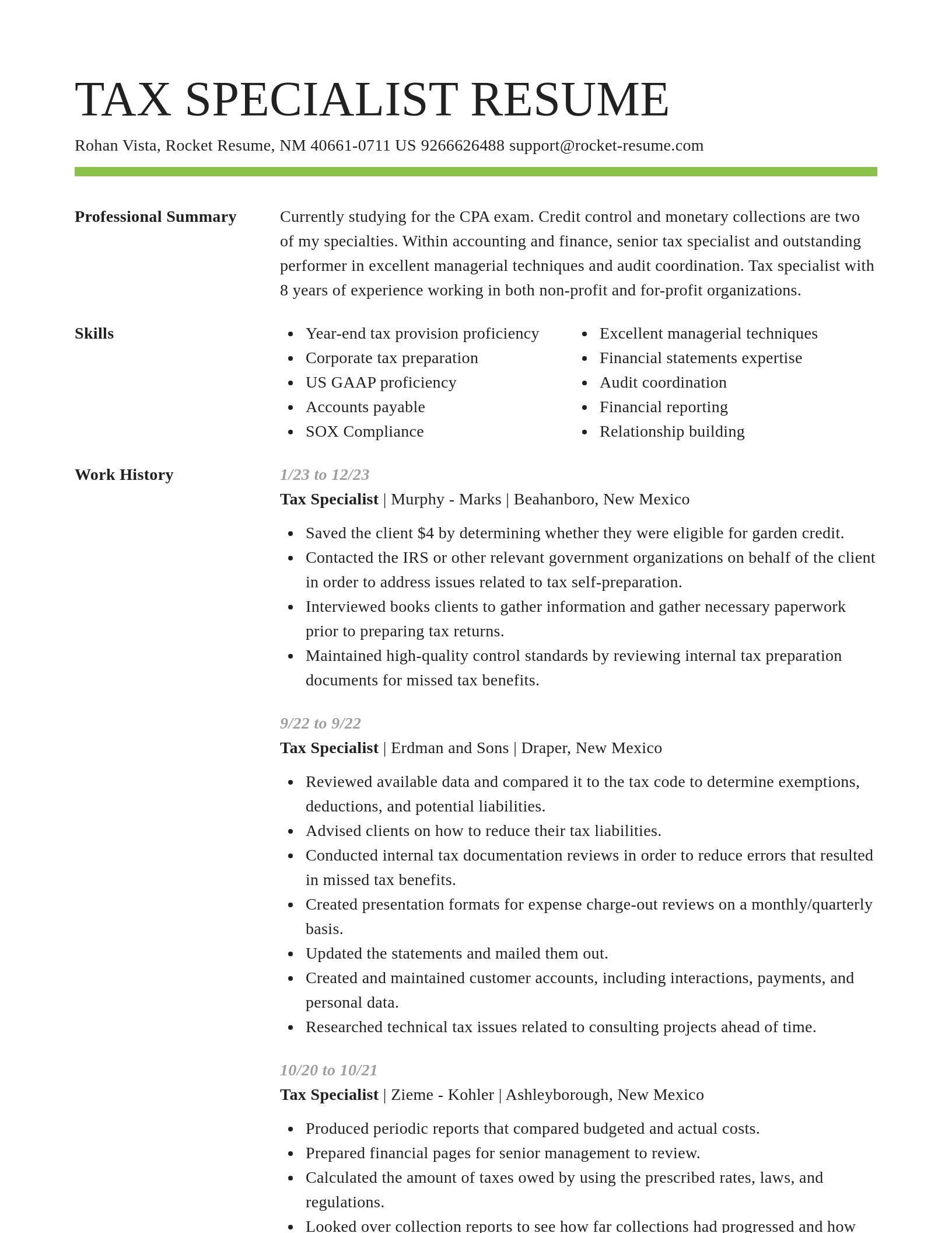 Smart resume template