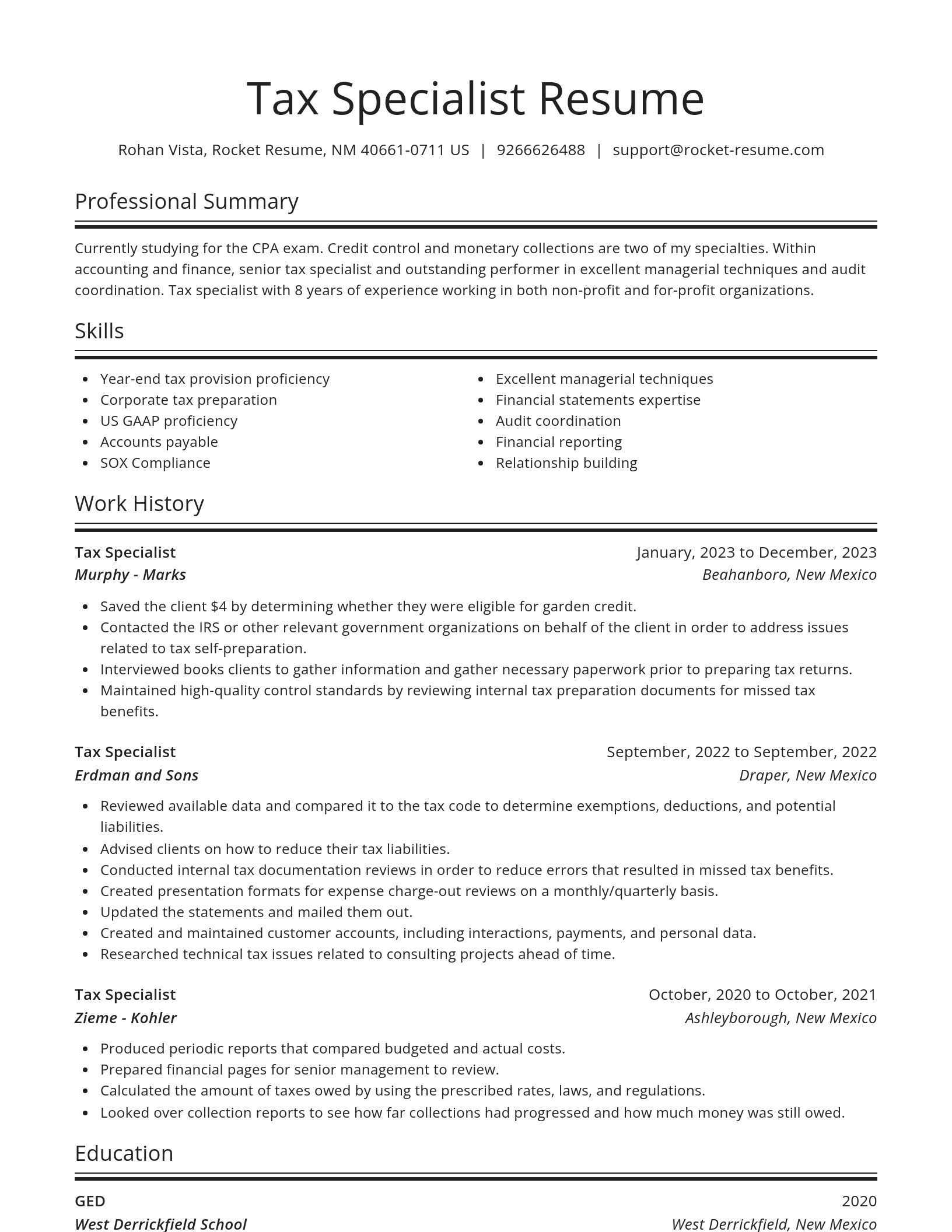 Spotlight resume template