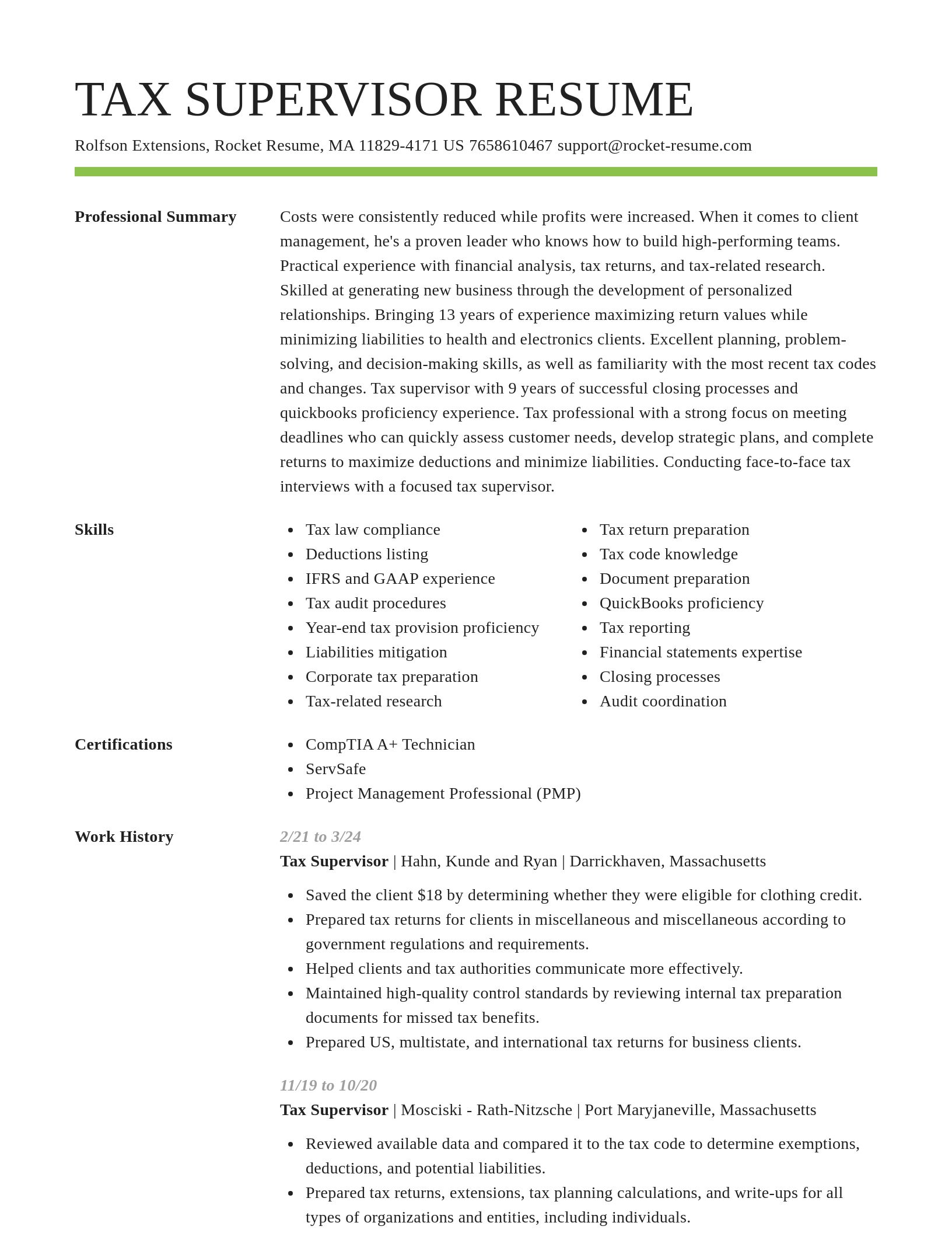 Smart resume template