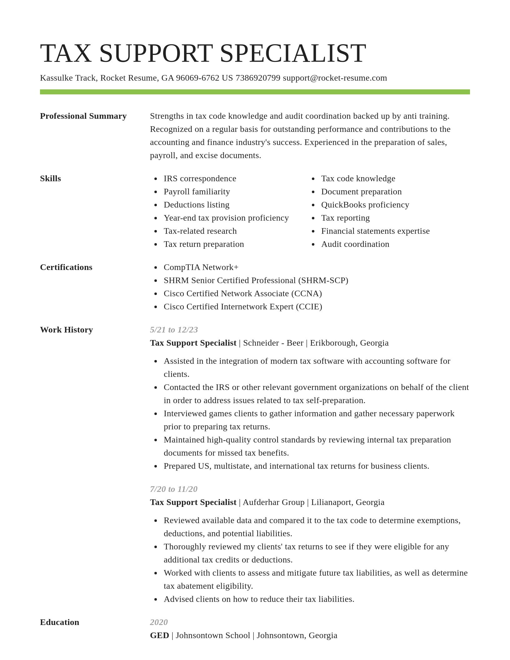 Smart resume template