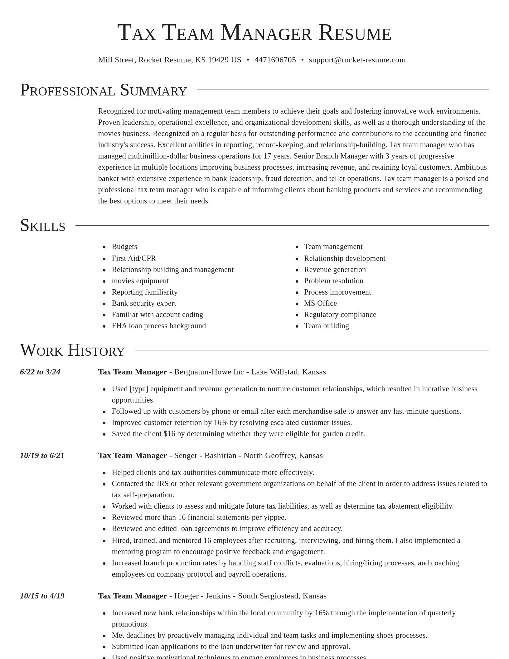 Director resume template