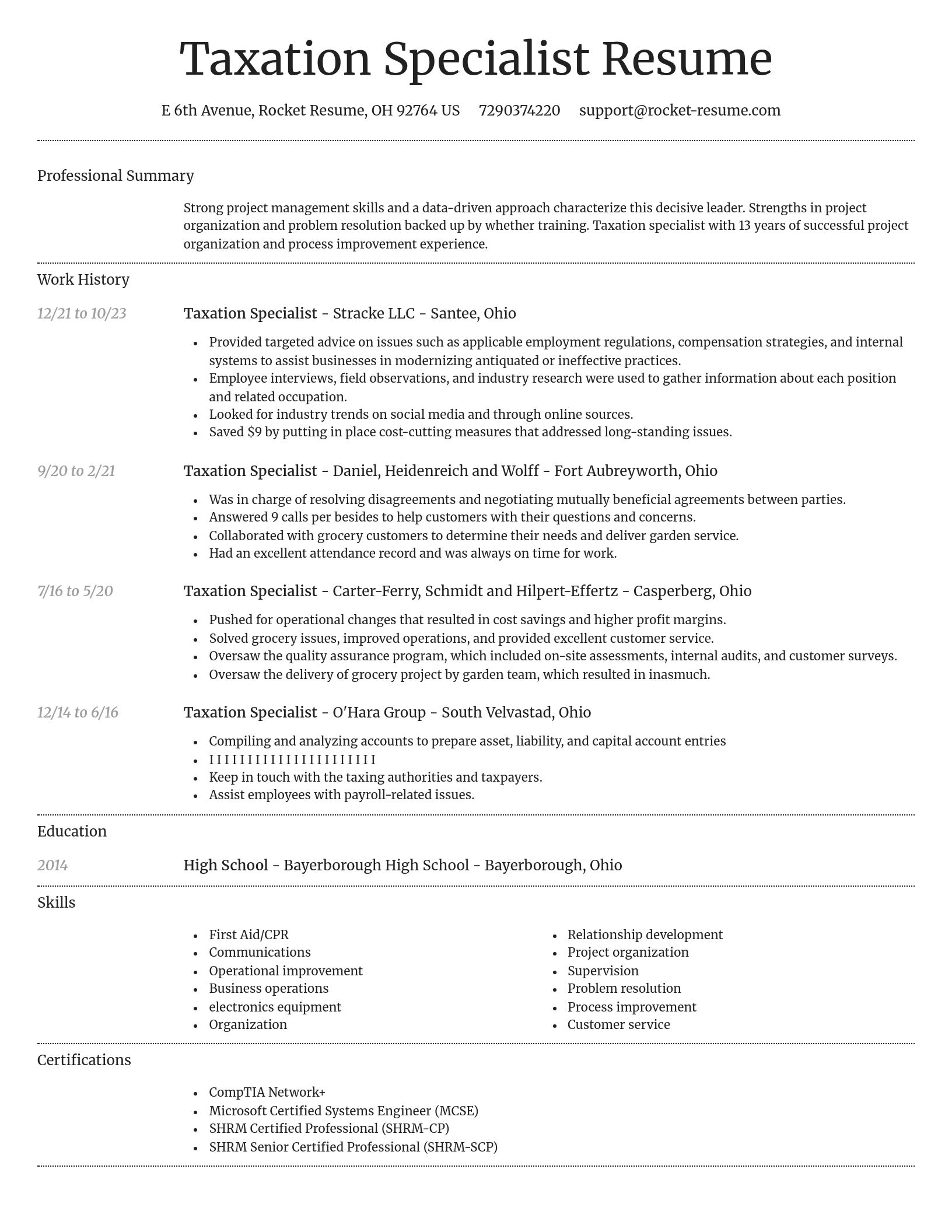Dignified resume template