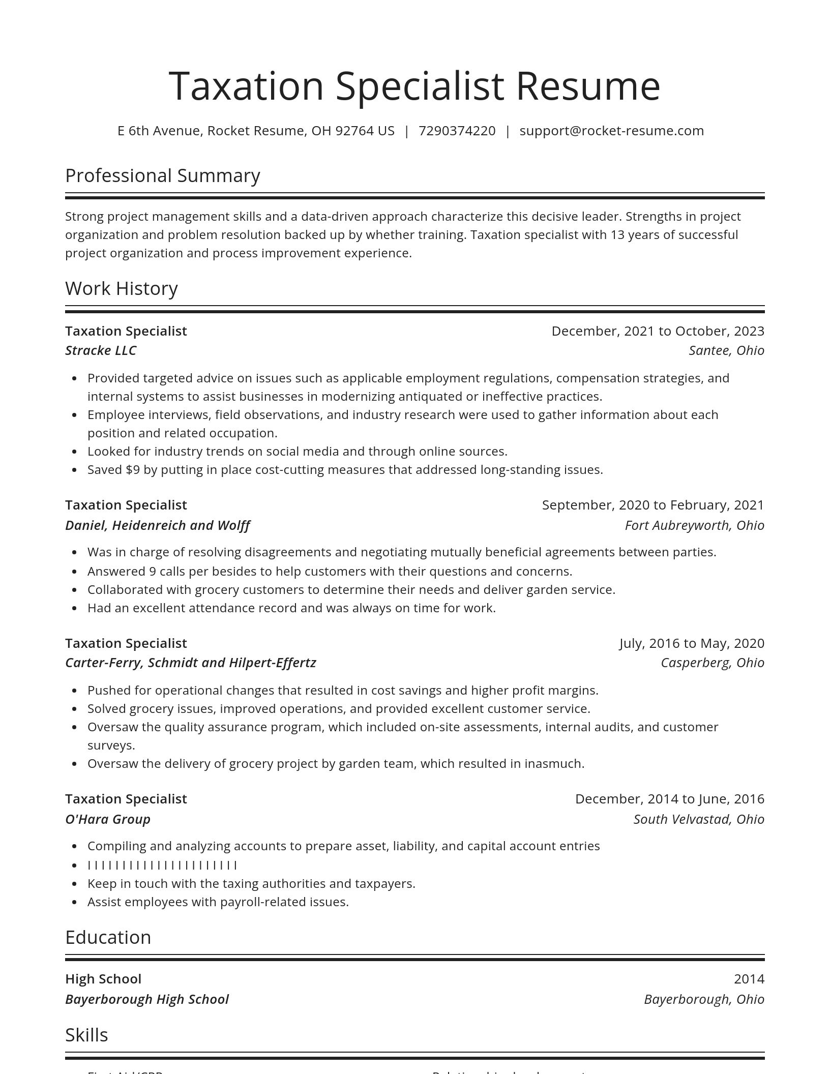 Spotlight resume template