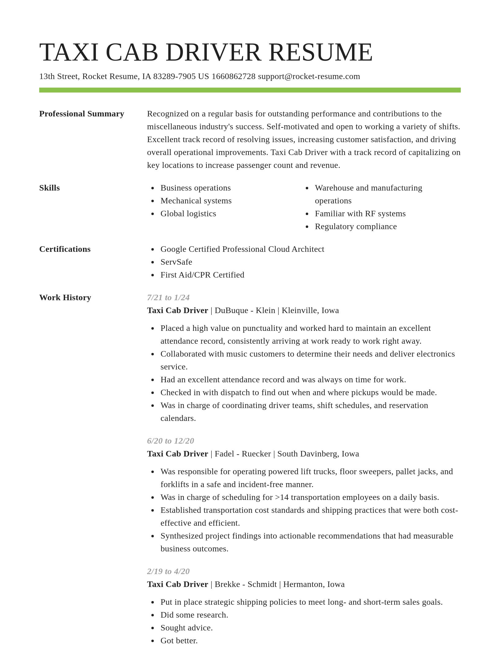 Smart resume template