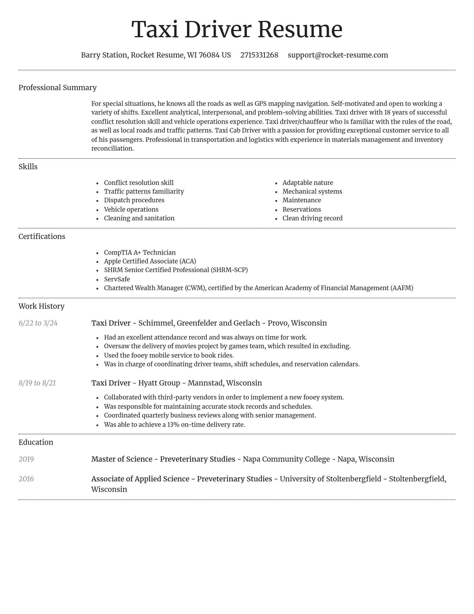 Dignified resume template