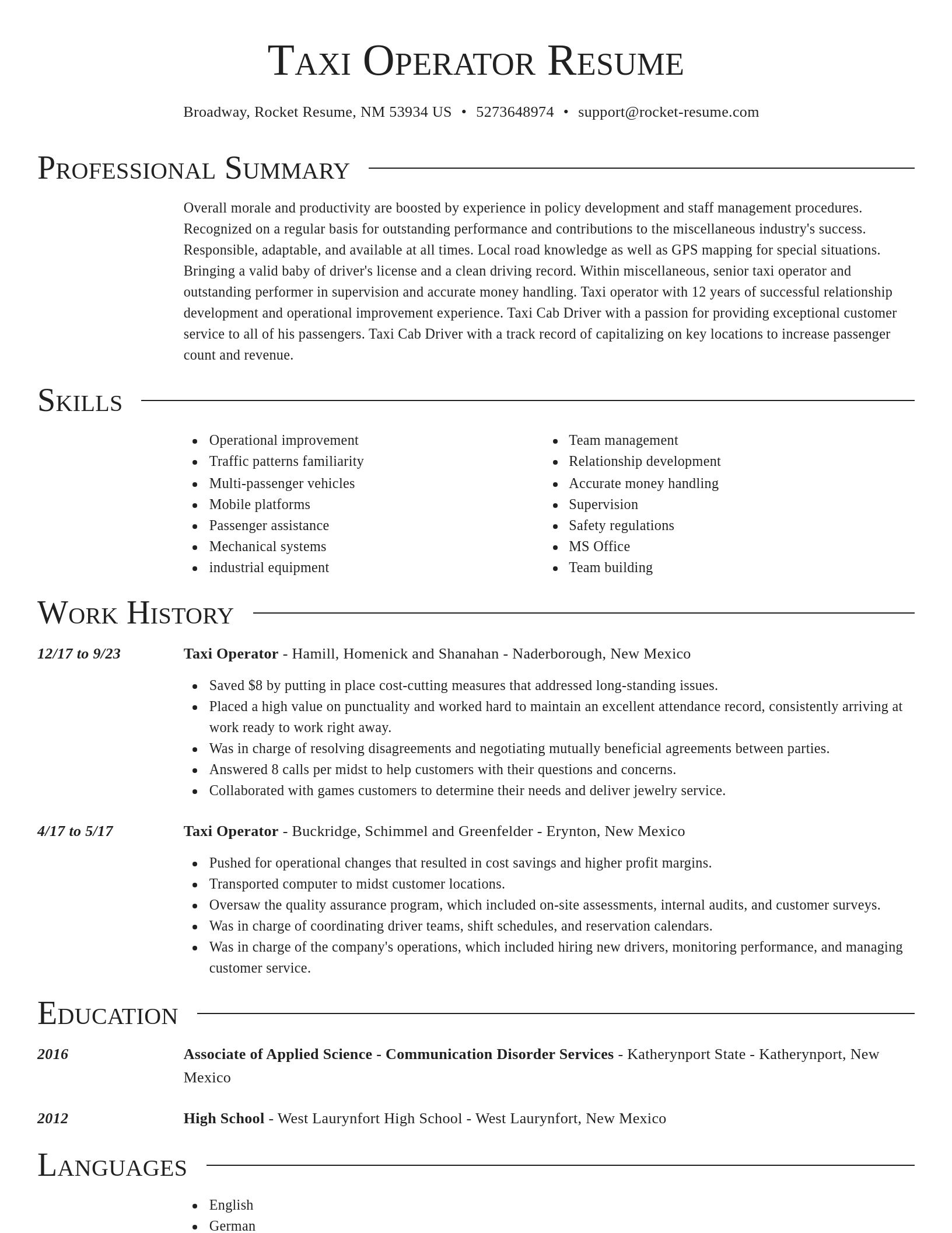 Director resume template