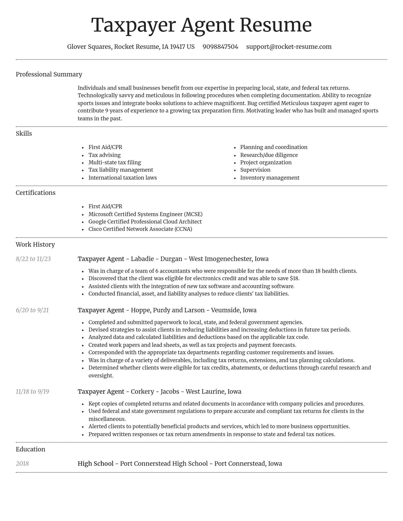 Dignified resume template