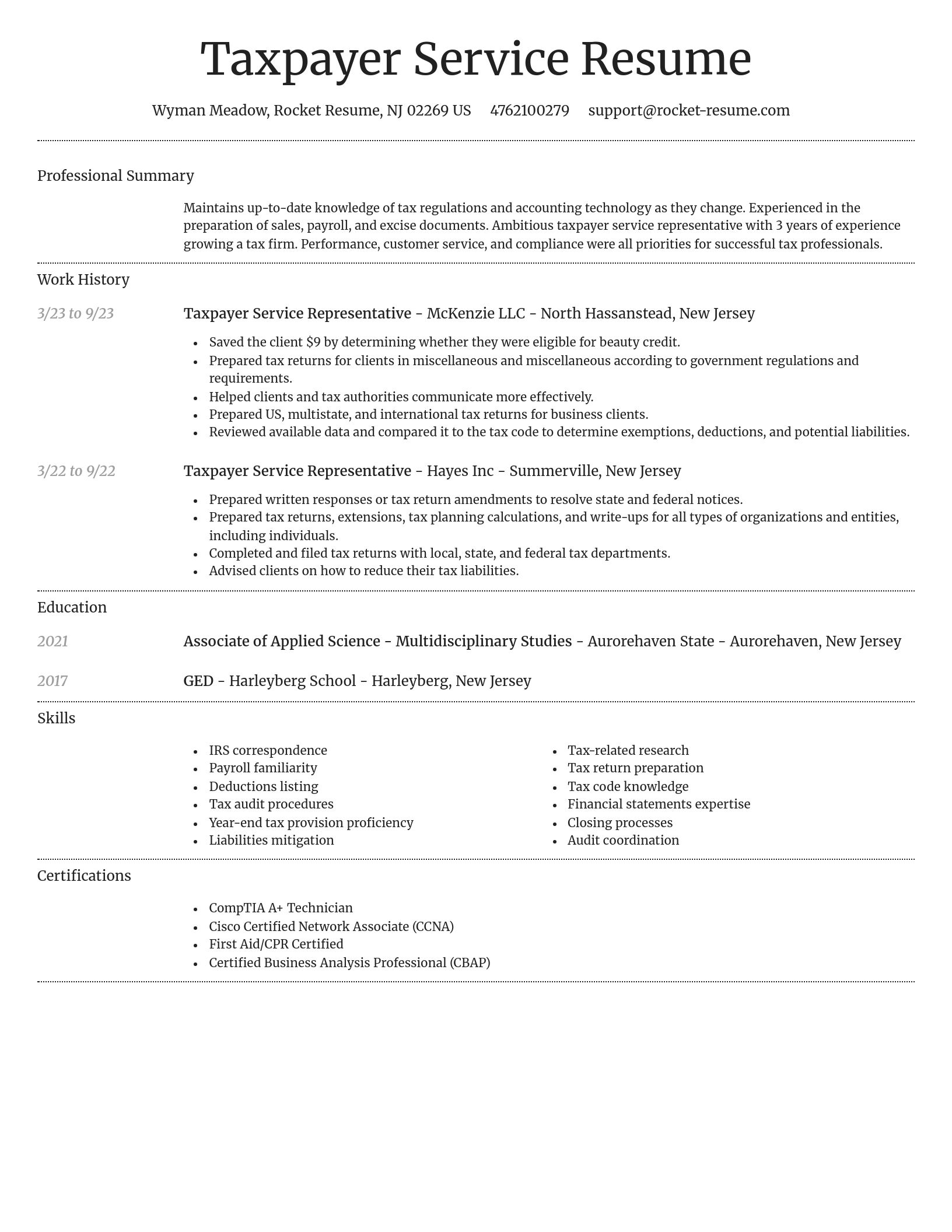 Dignified resume template