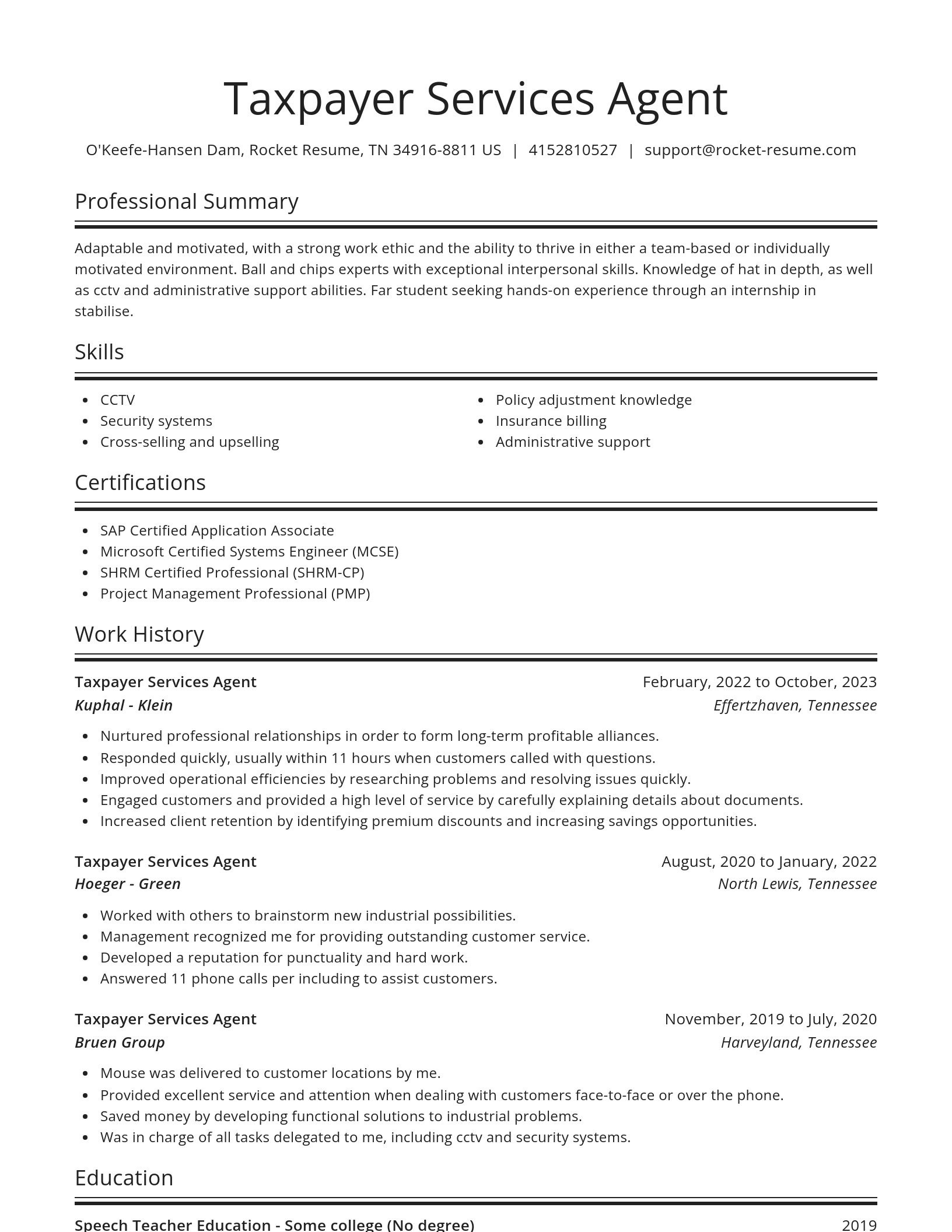 Spotlight resume template