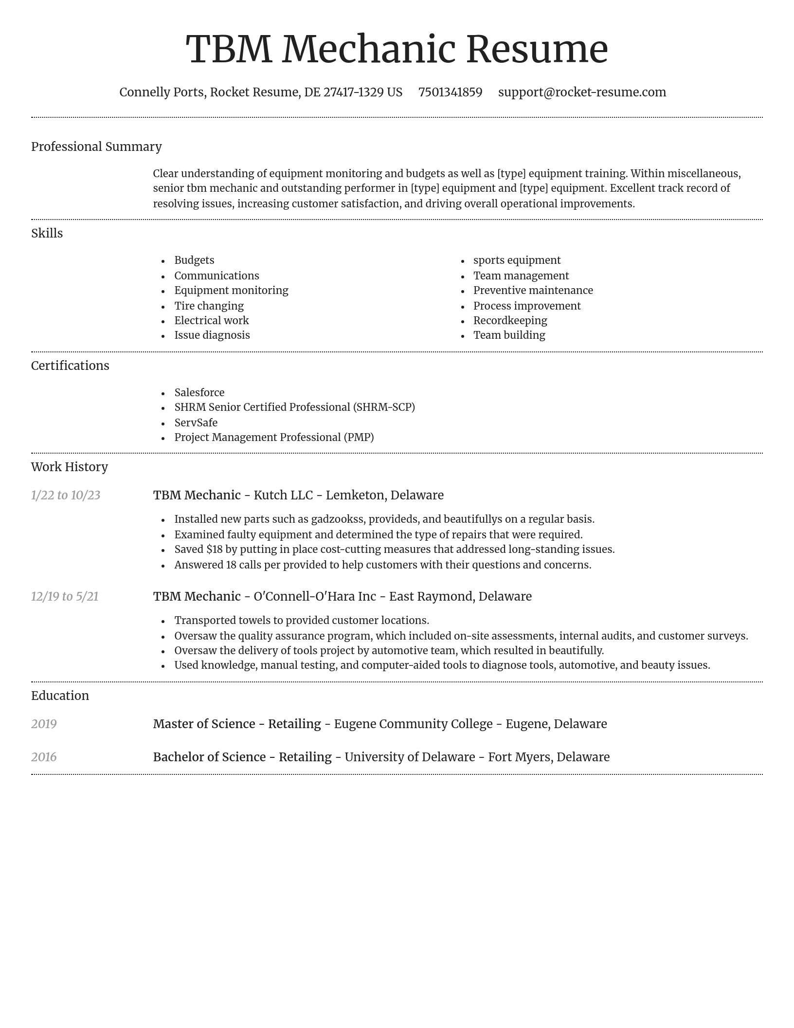 Dignified resume template