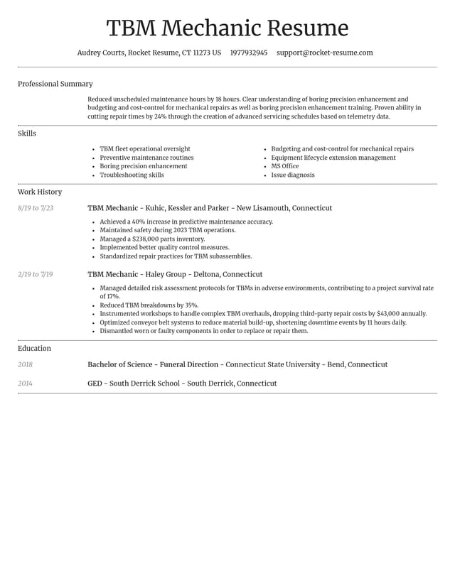 Dignified resume template