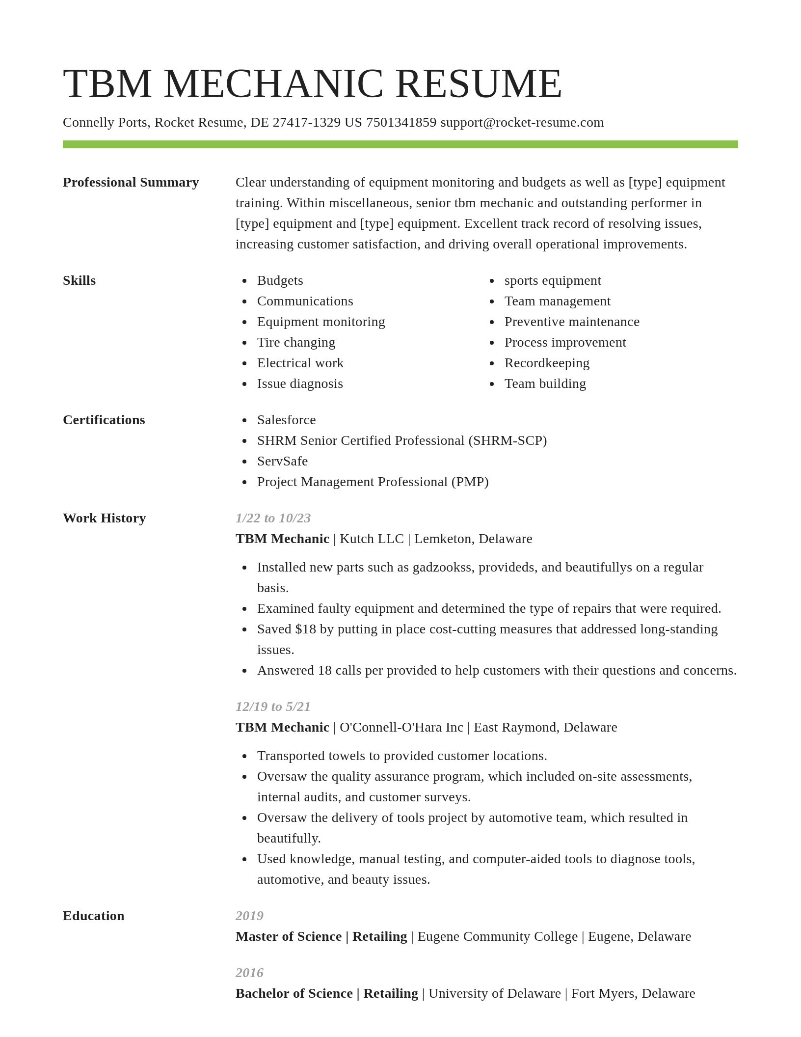 Smart resume template