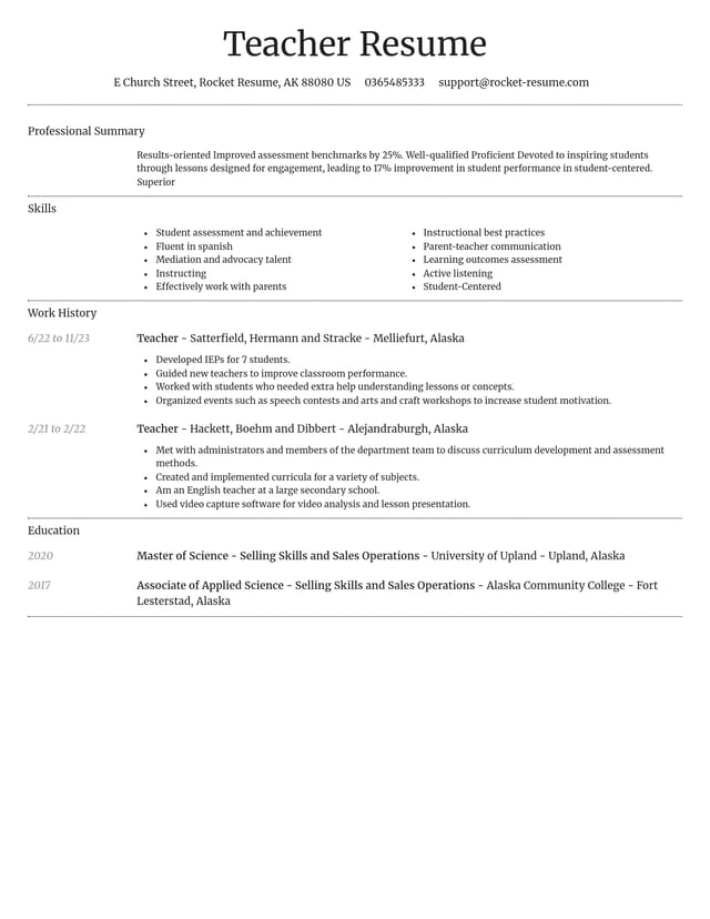 Dignified resume template