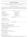 Teacher resume template