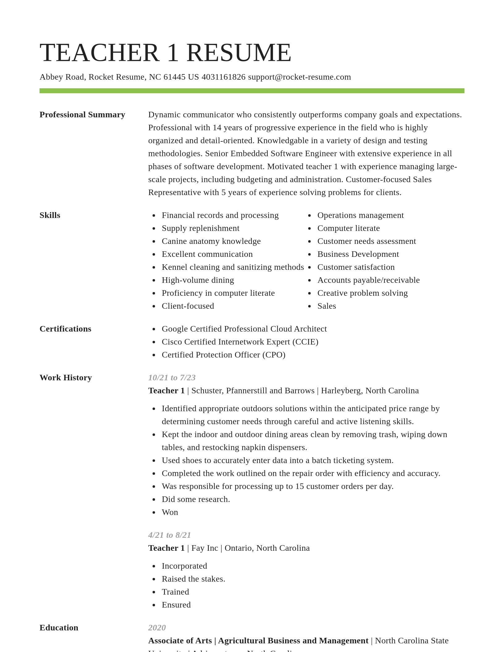 Smart resume template