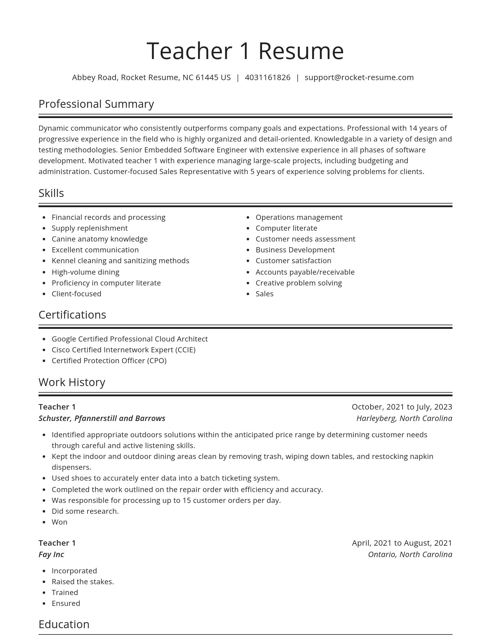 Spotlight resume template