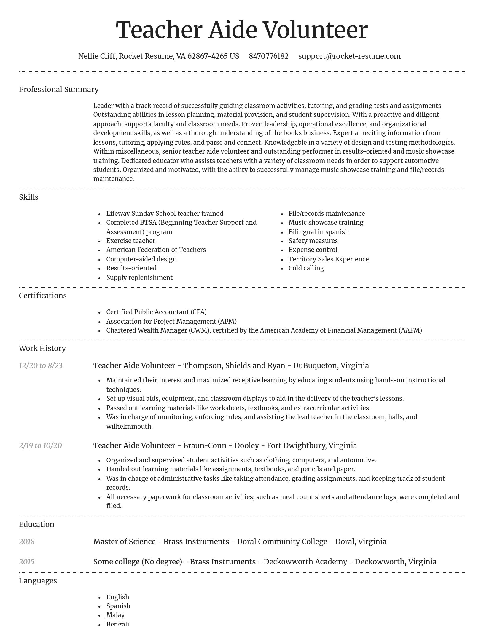 Dignified resume template