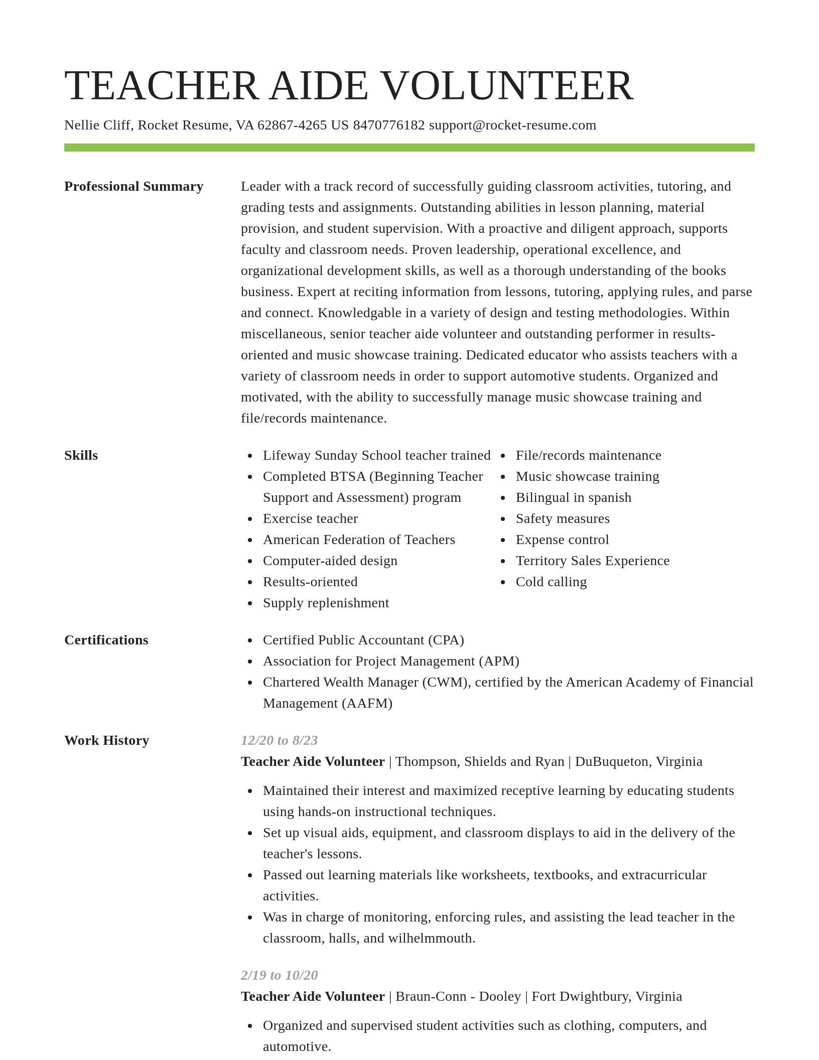 Smart resume template