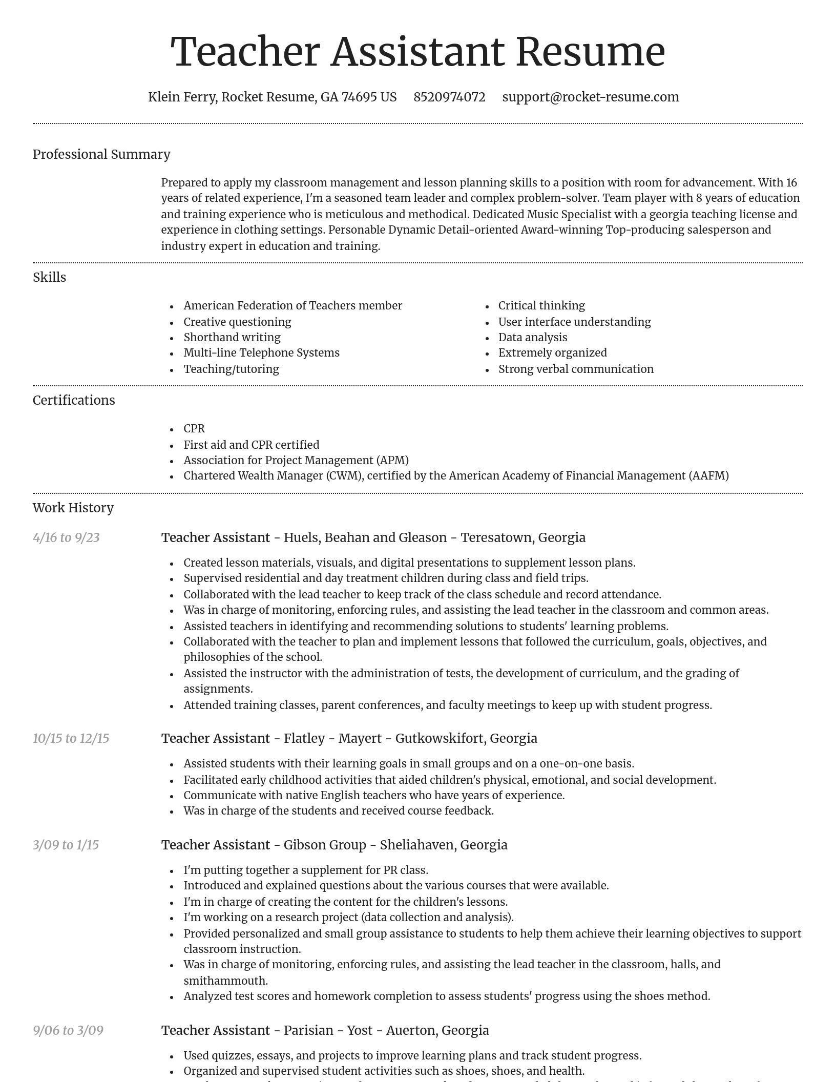 Dignified resume template