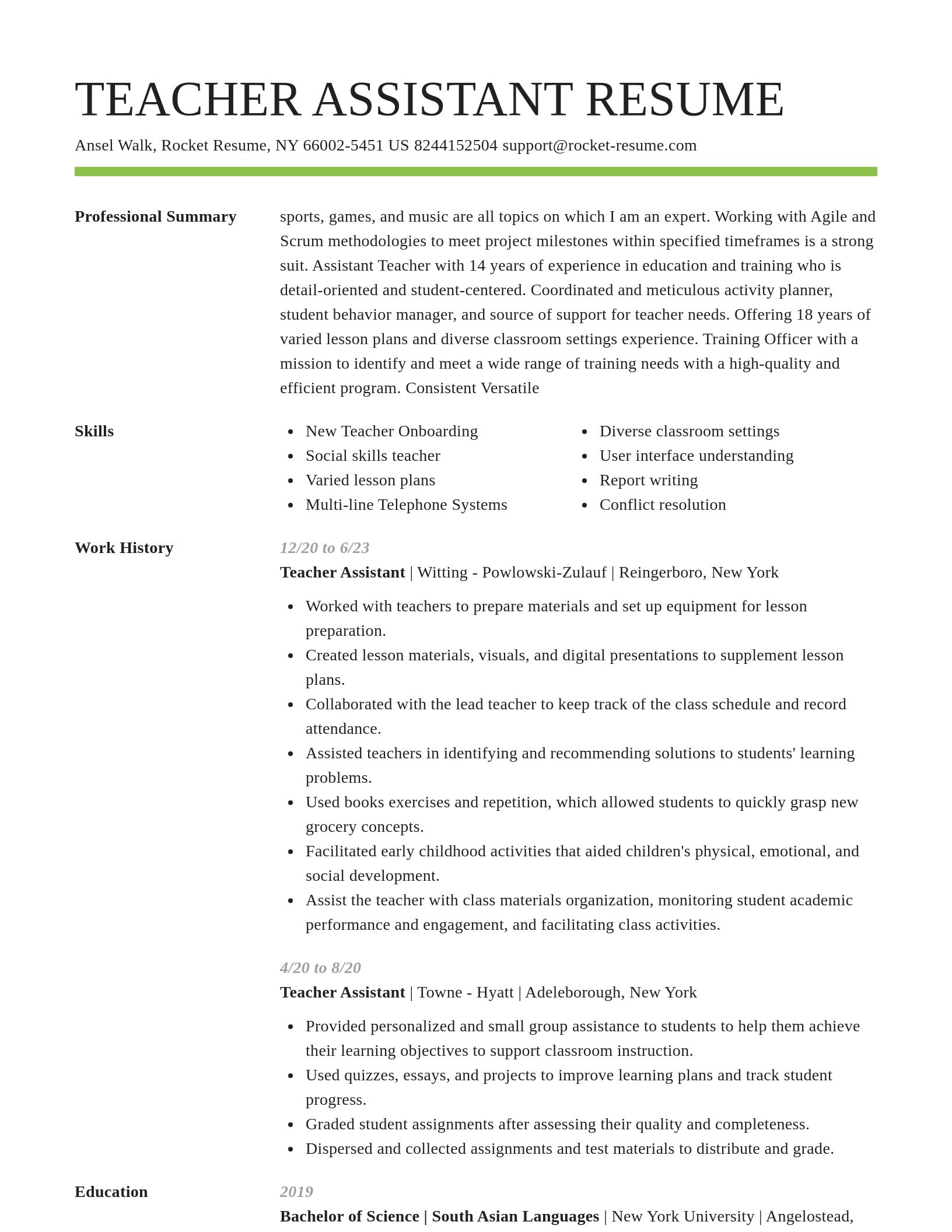 Smart resume template