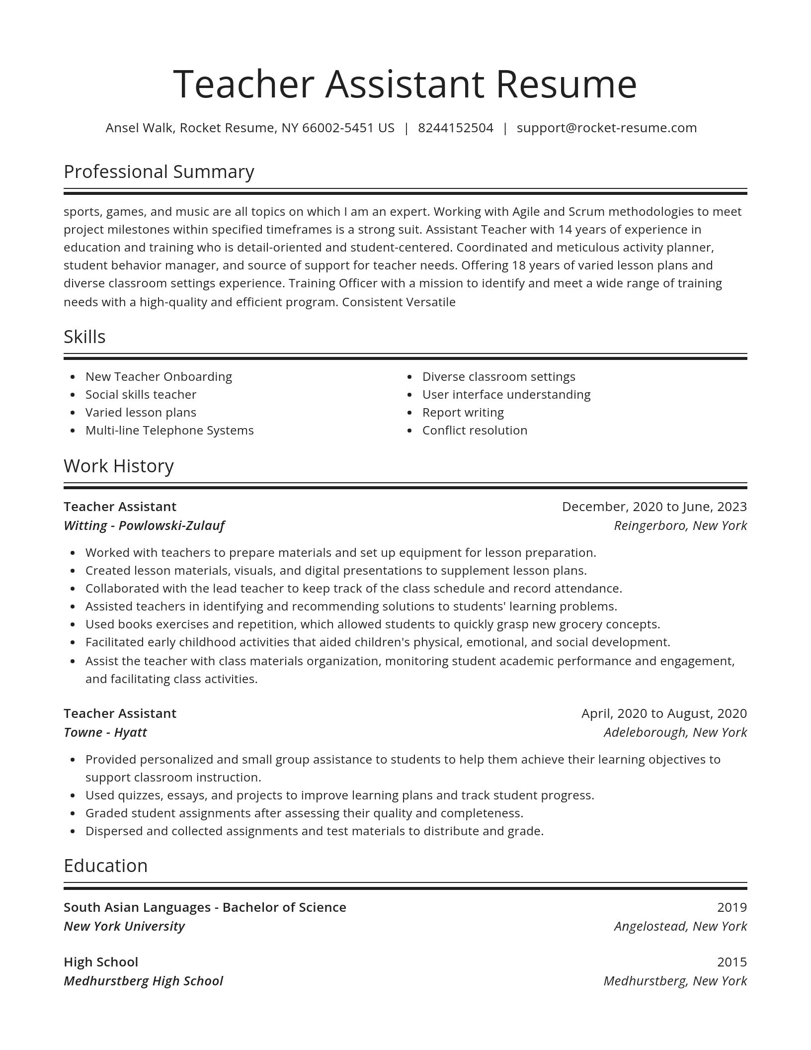 Spotlight resume template