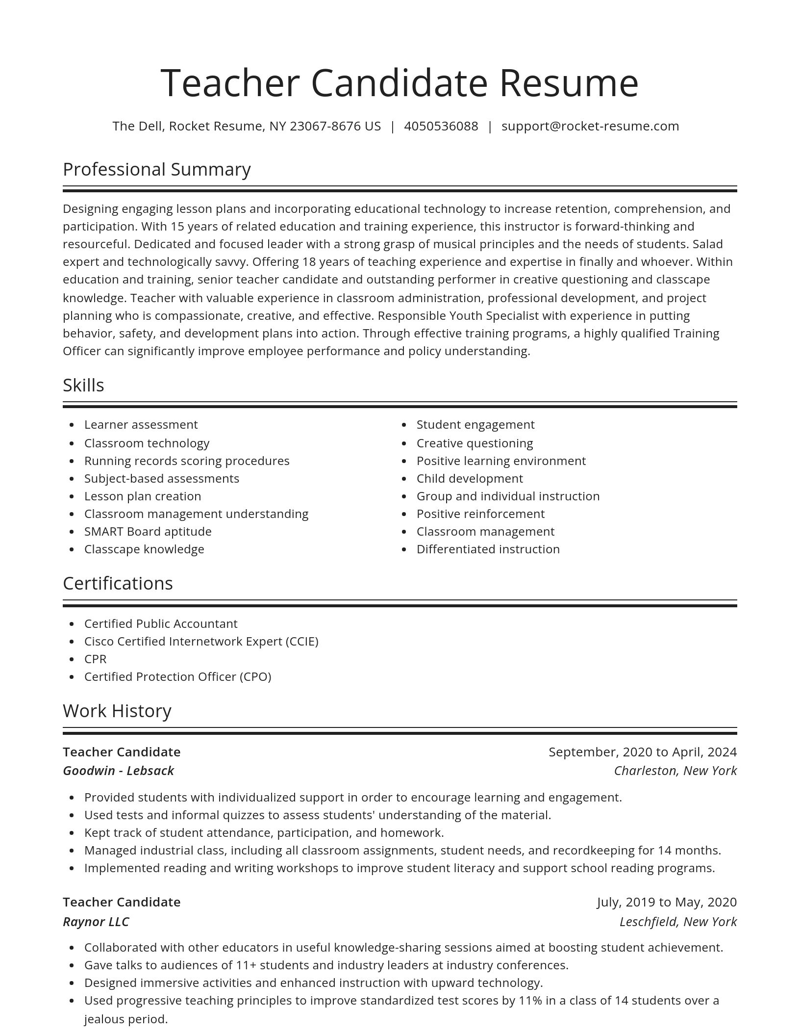 Spotlight resume template