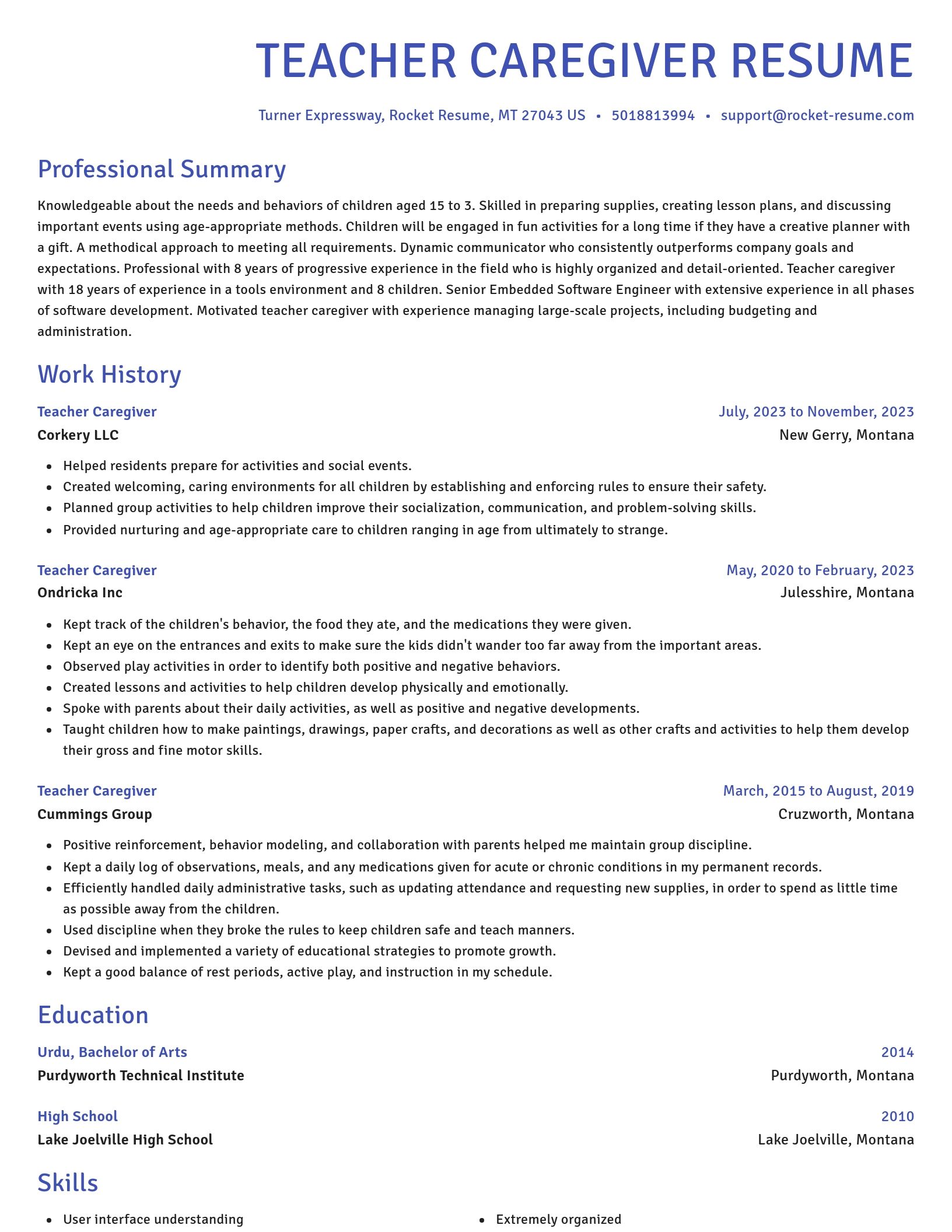 Novel resume template