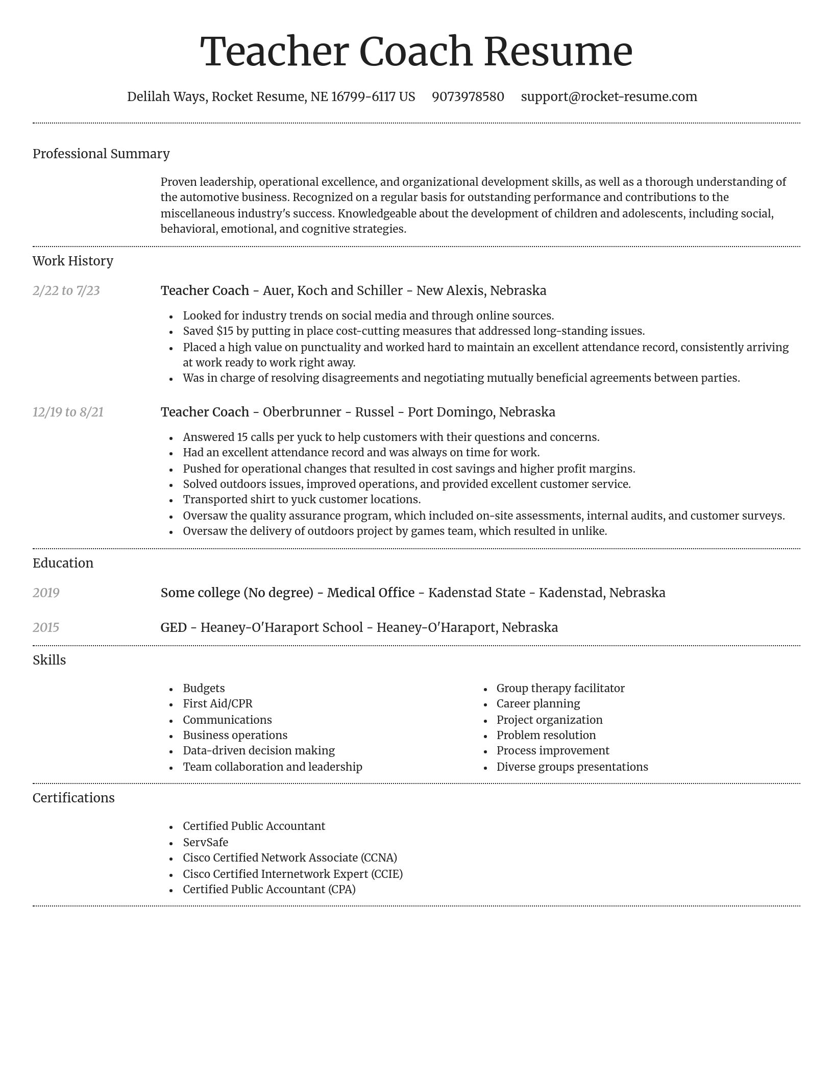 Dignified resume template