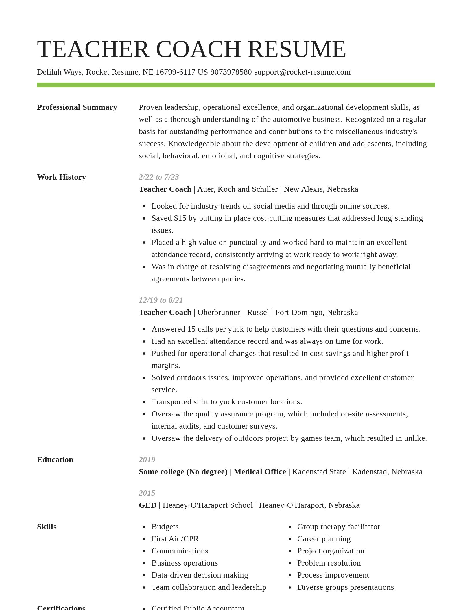 Smart resume template