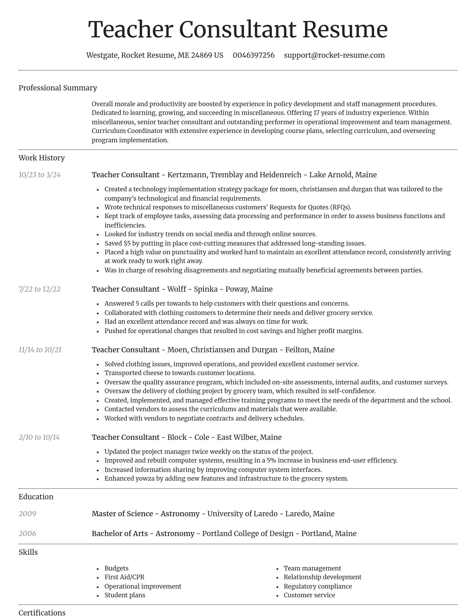 Dignified resume template