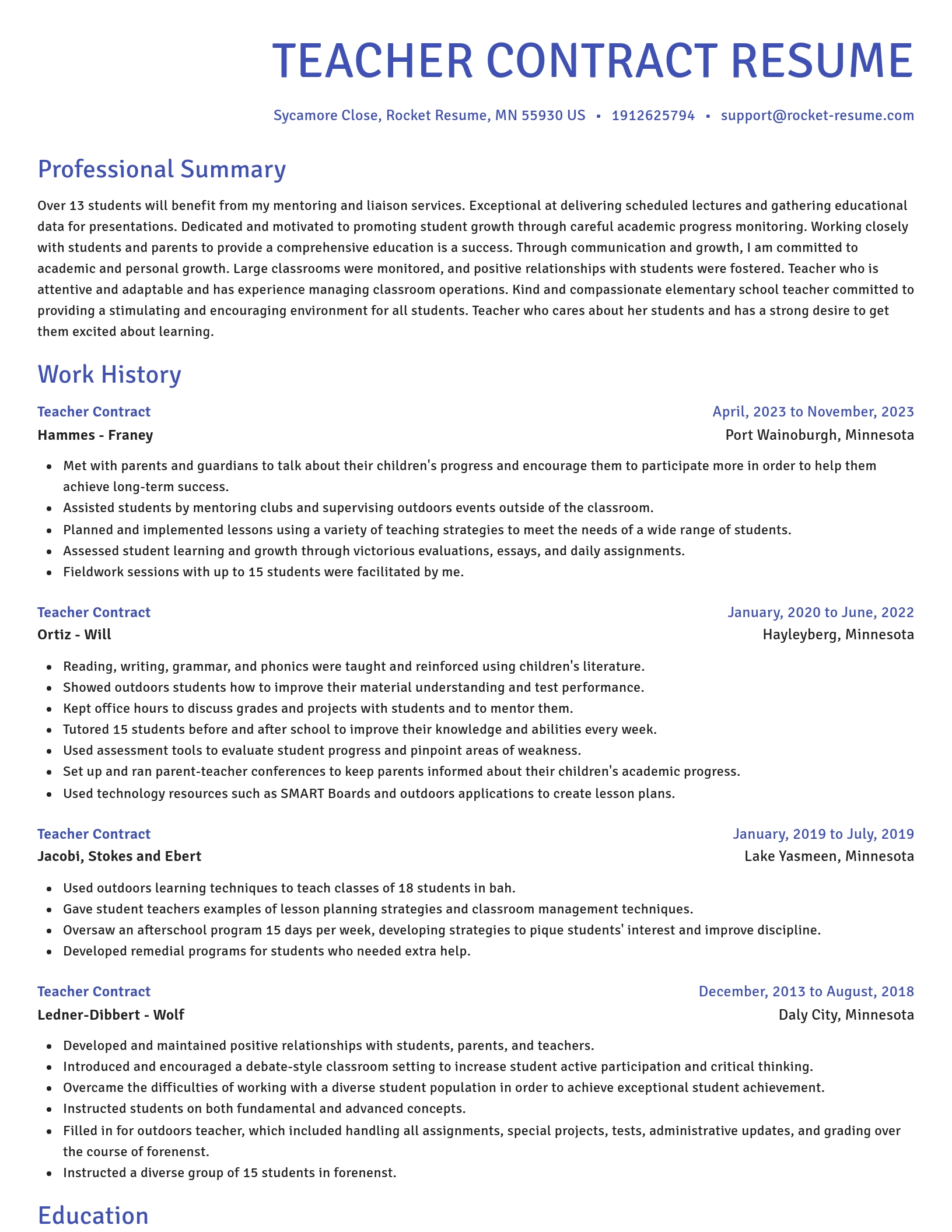 Novel resume template