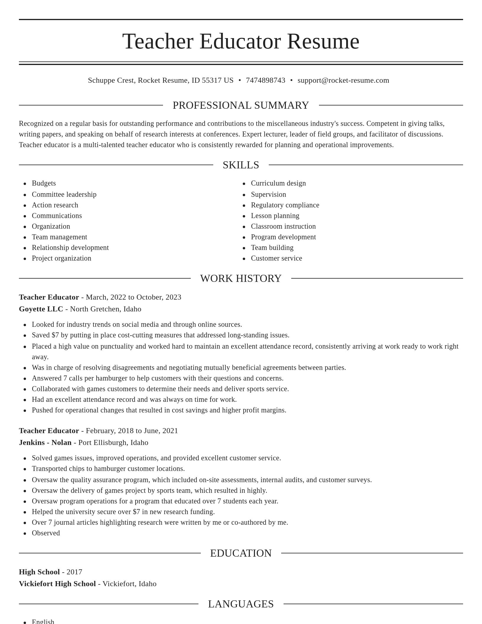 Elegant resume template