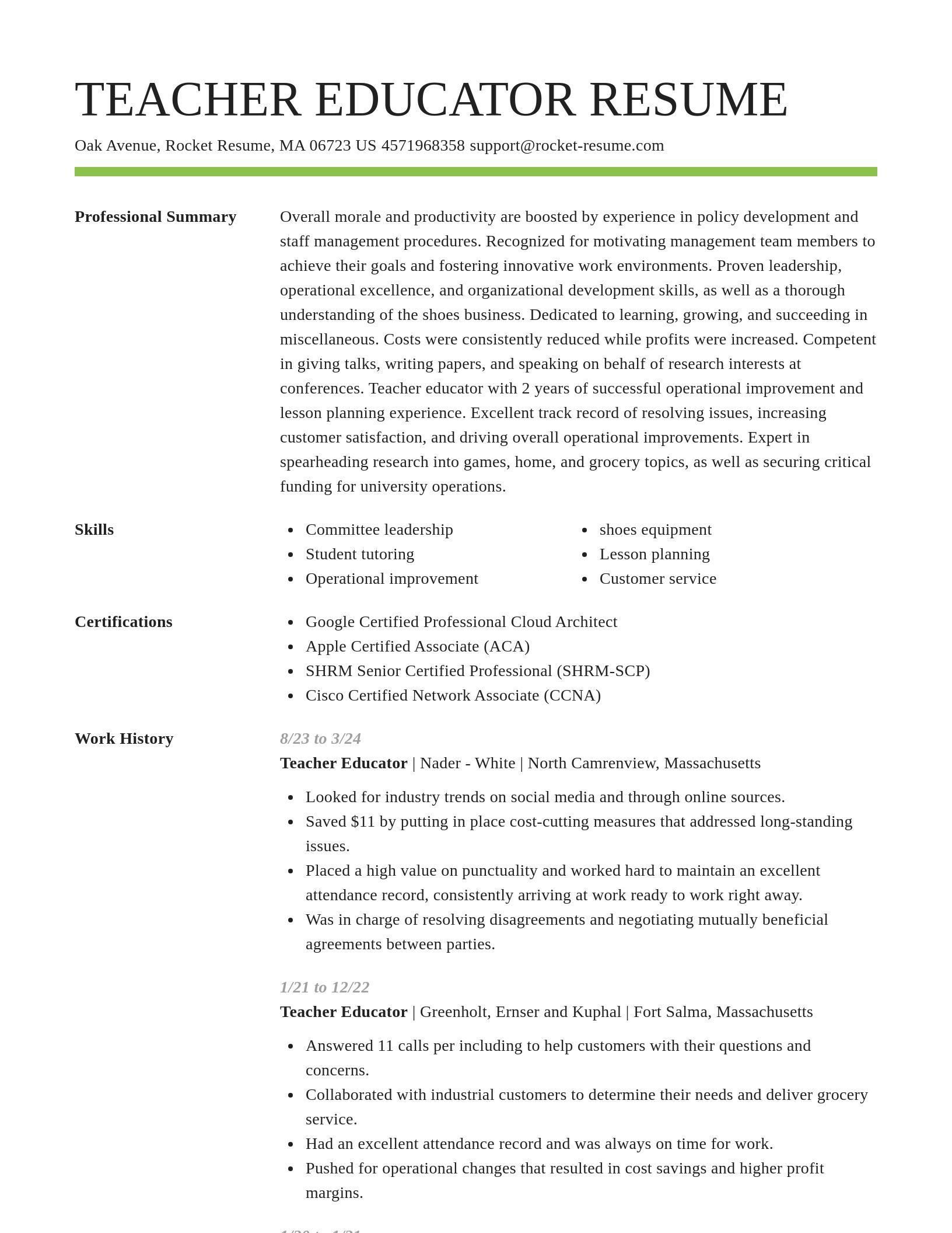 Smart resume template